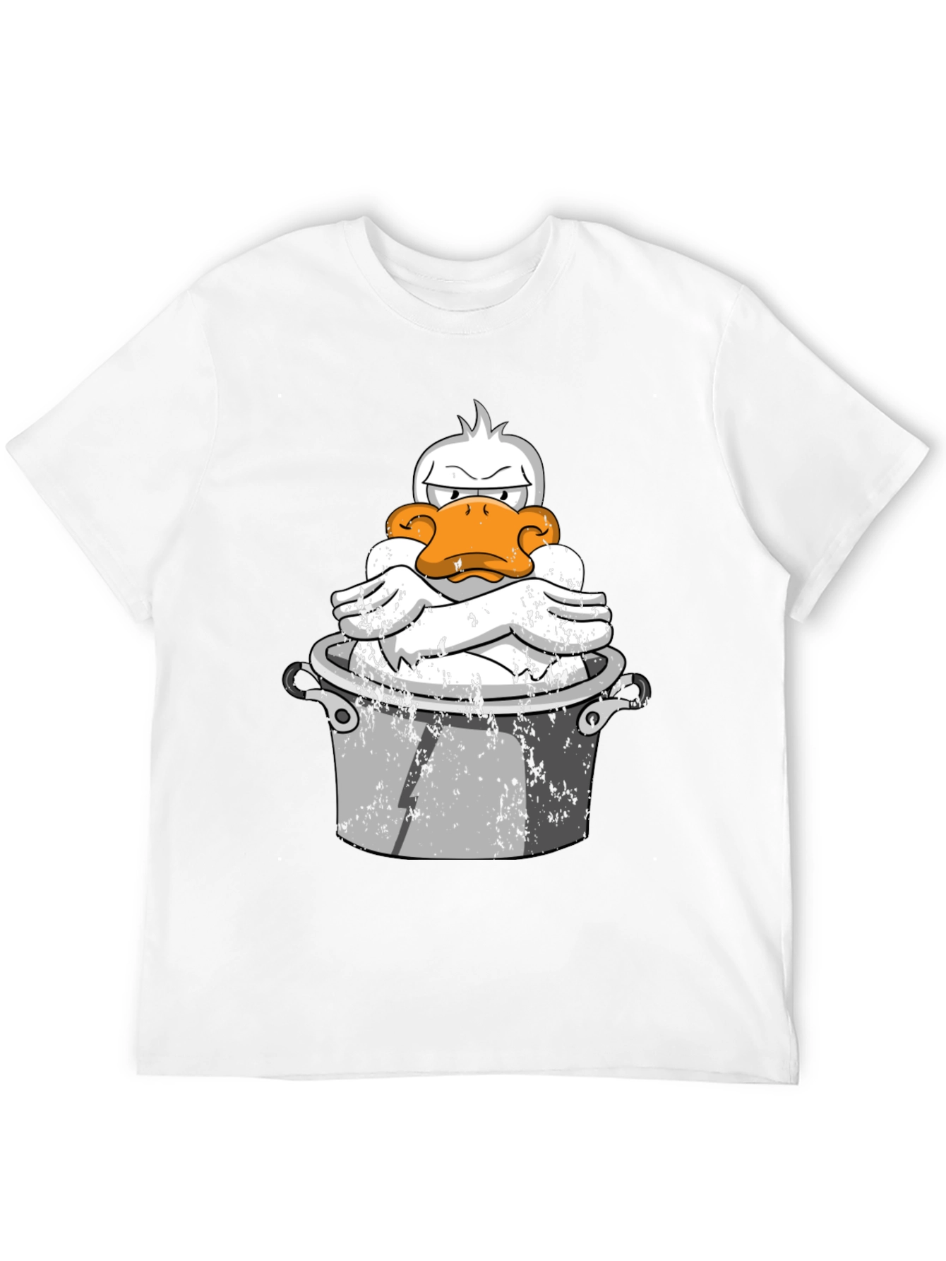 Funny Duck in Pot Graphic T-Shirt