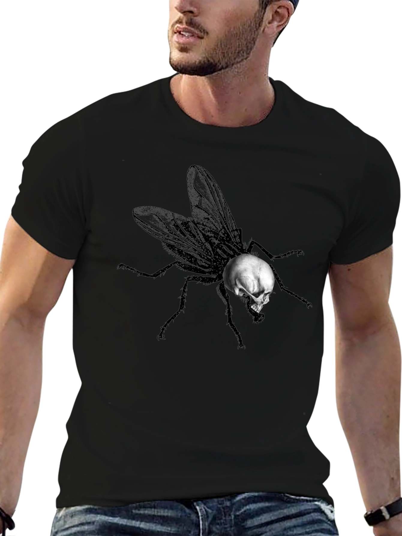 Skull Fly Graphic T-Shirt - Unique Design