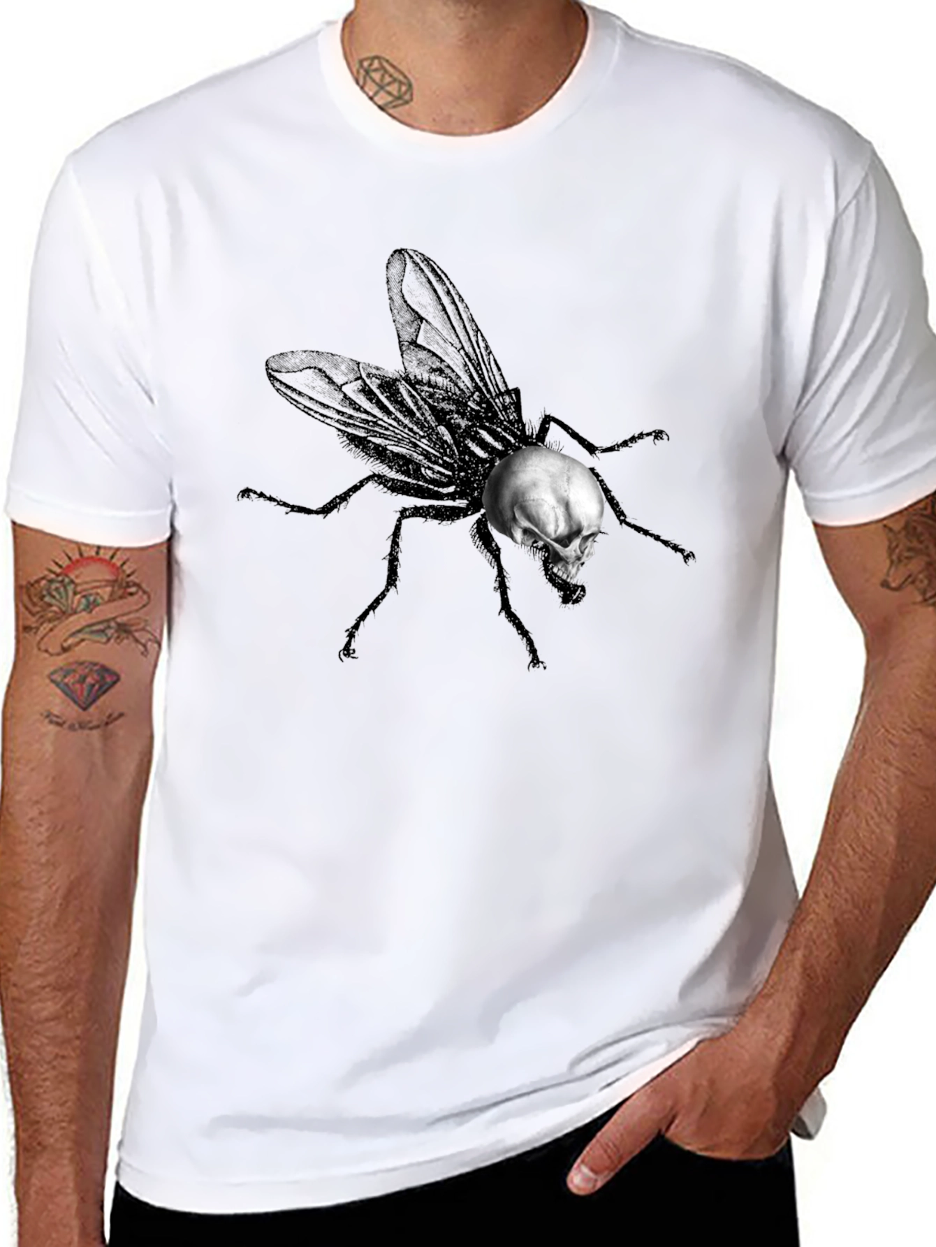 Skull Fly Graphic T-Shirt - Unique Design