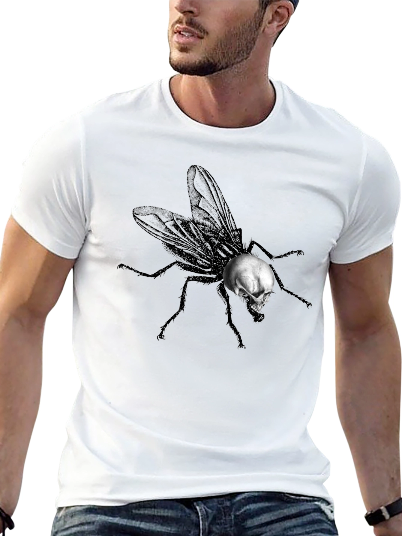 Skull Fly Graphic T-Shirt - Unique Design