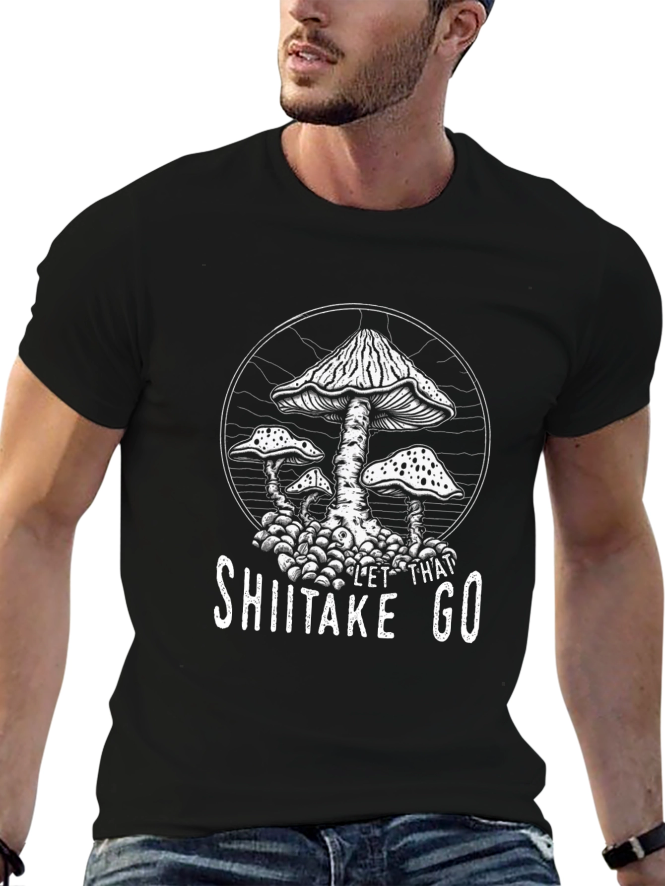Shiitake Go Funny Graphic T-Shirt