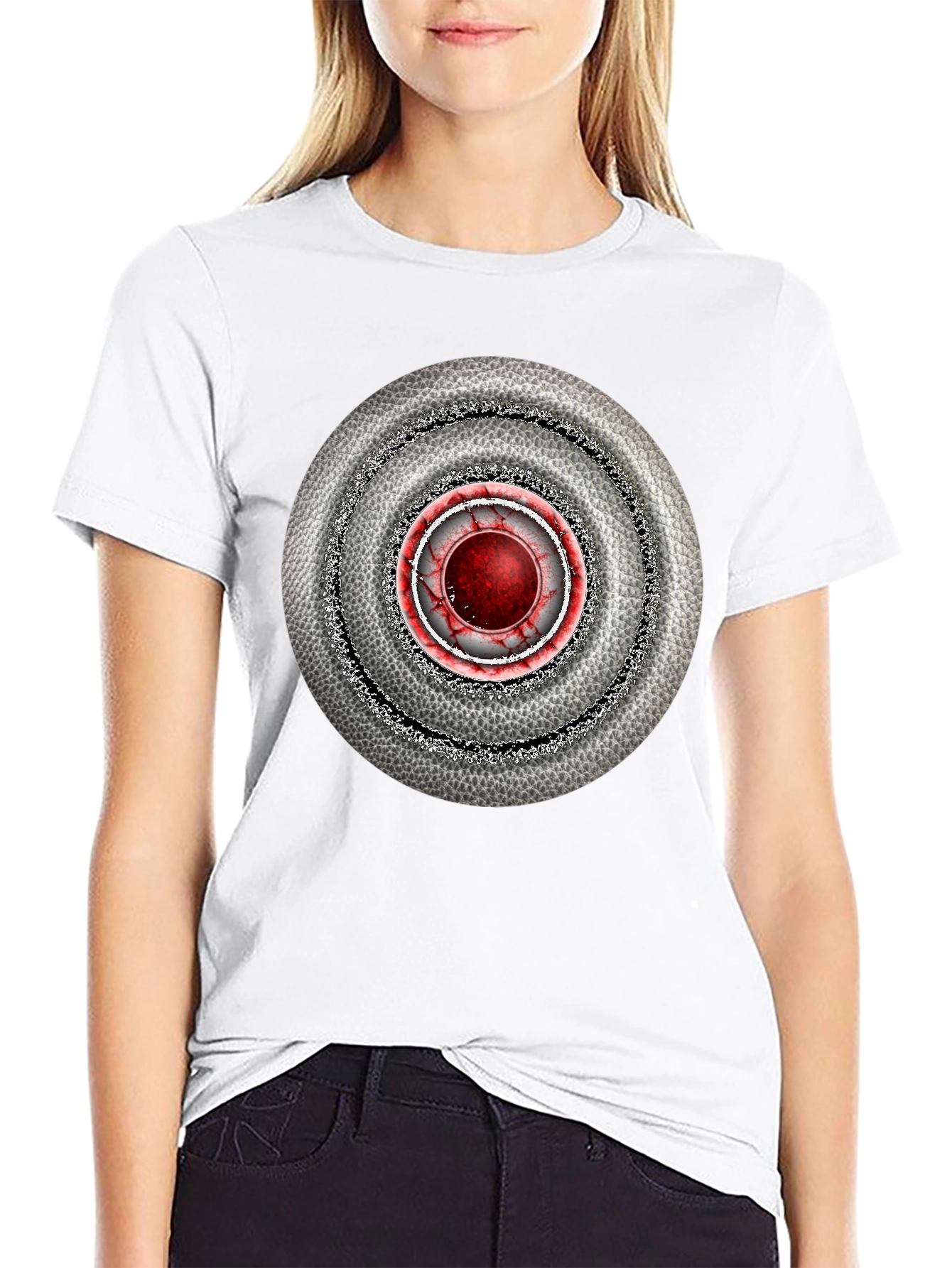 Abstract Target Graphic Mens Black T-Shirt