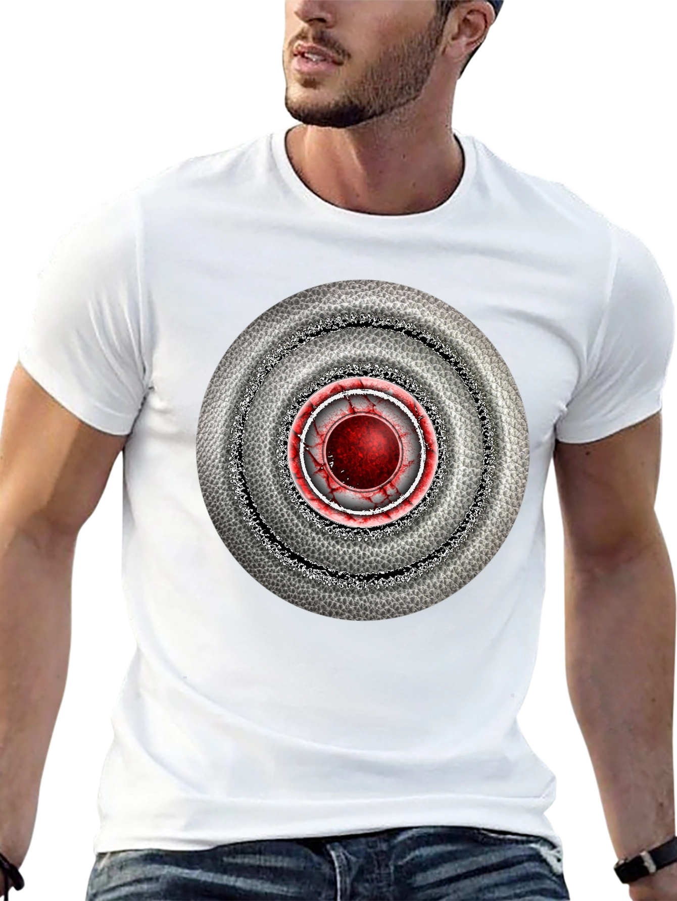 Abstract Target Graphic Mens Black T-Shirt