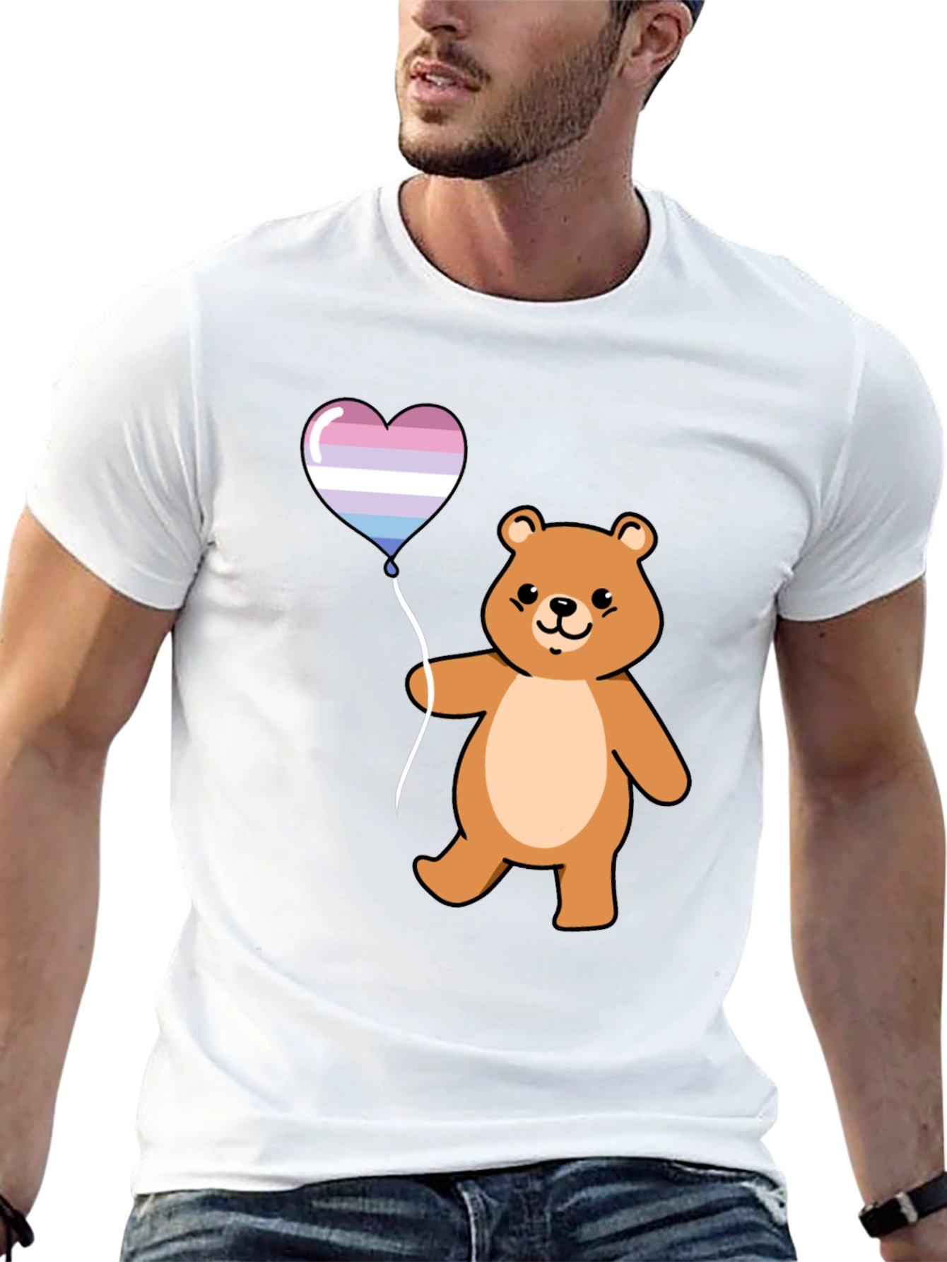 Bear Heart Balloon Graphic T-Shirt