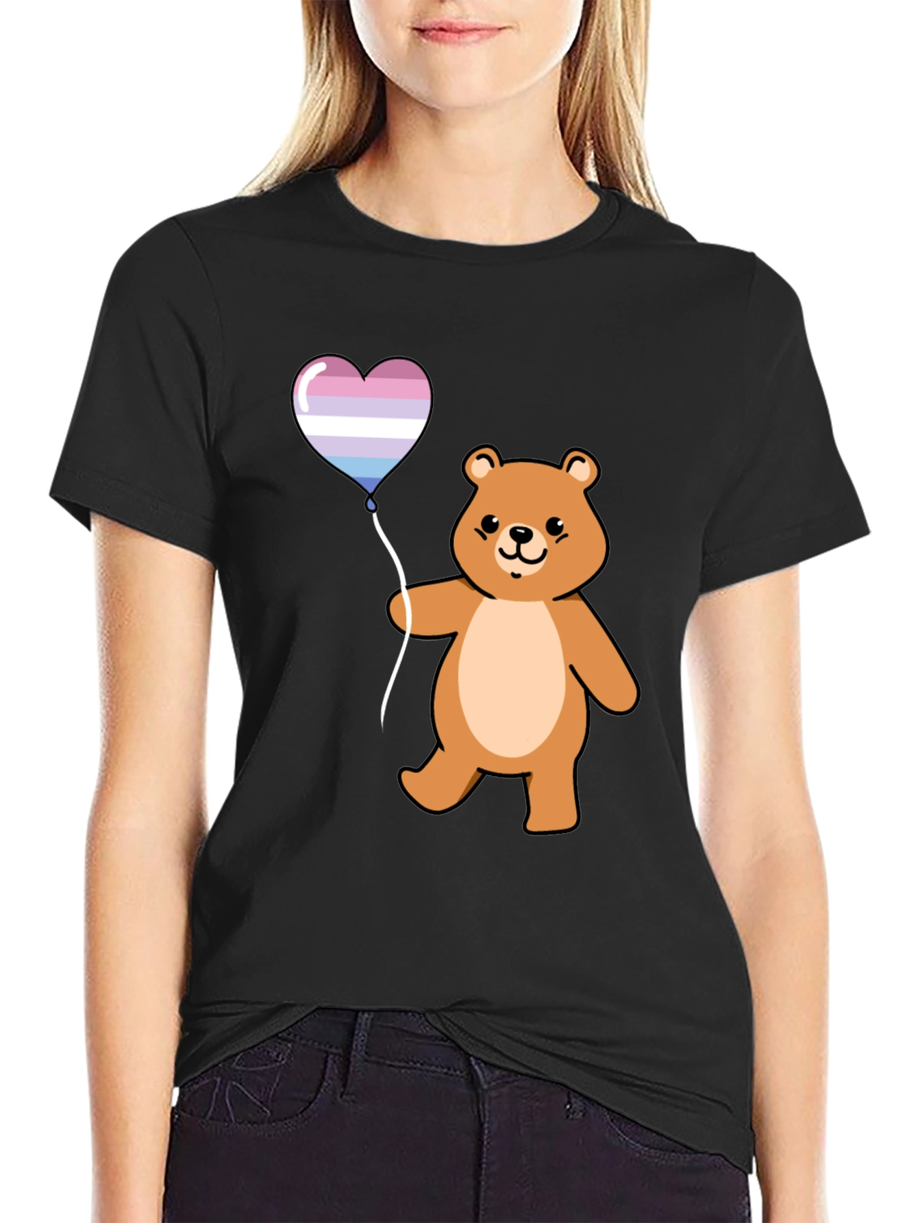 Bear Heart Balloon Graphic T-Shirt