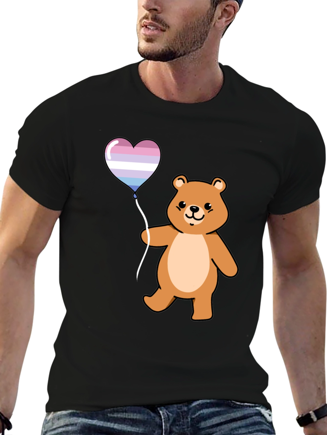 Bear Heart Balloon Graphic T-Shirt