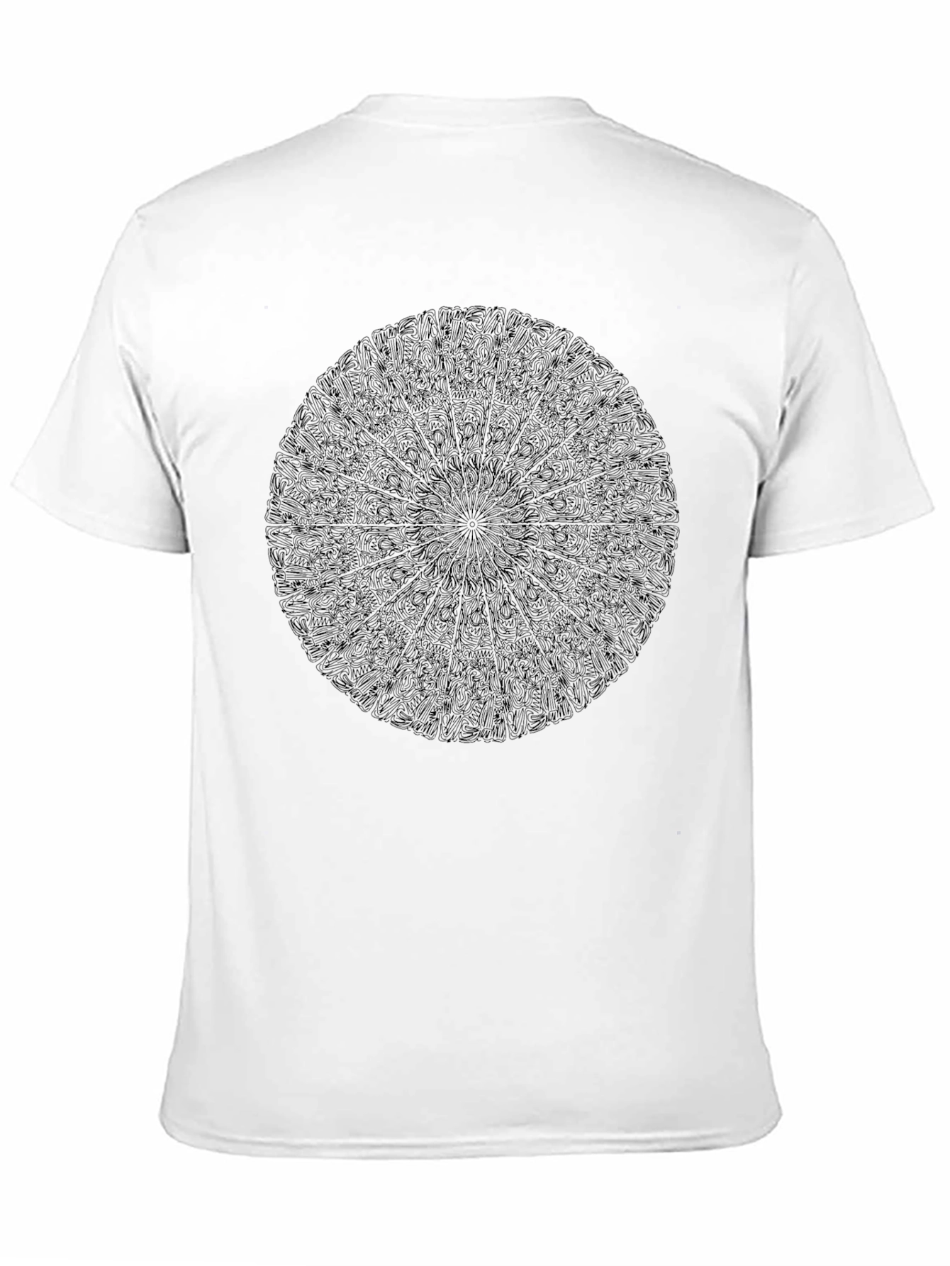 Black Mandala Graphic Tee - Stylish Crew Neck