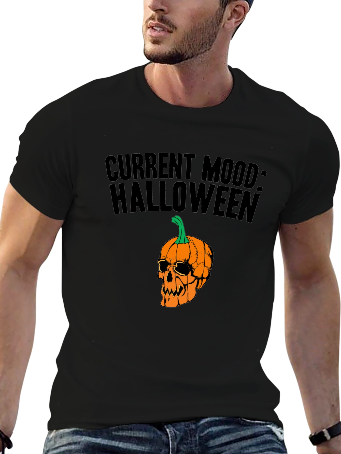 Halloween Mood Graphic Tee - Black Unisex T-Shirt