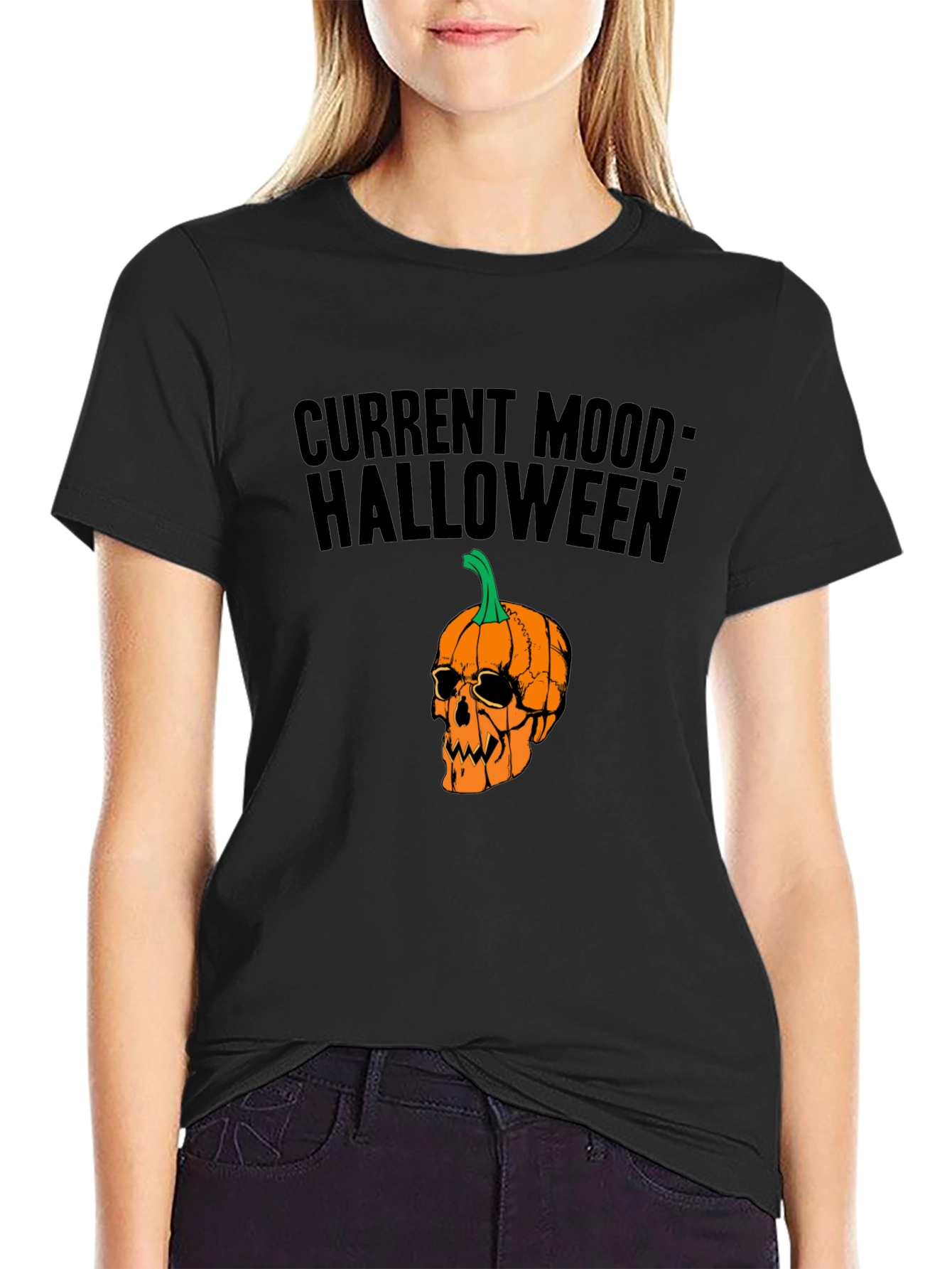 Halloween Mood Graphic Tee - Black Unisex T-Shirt