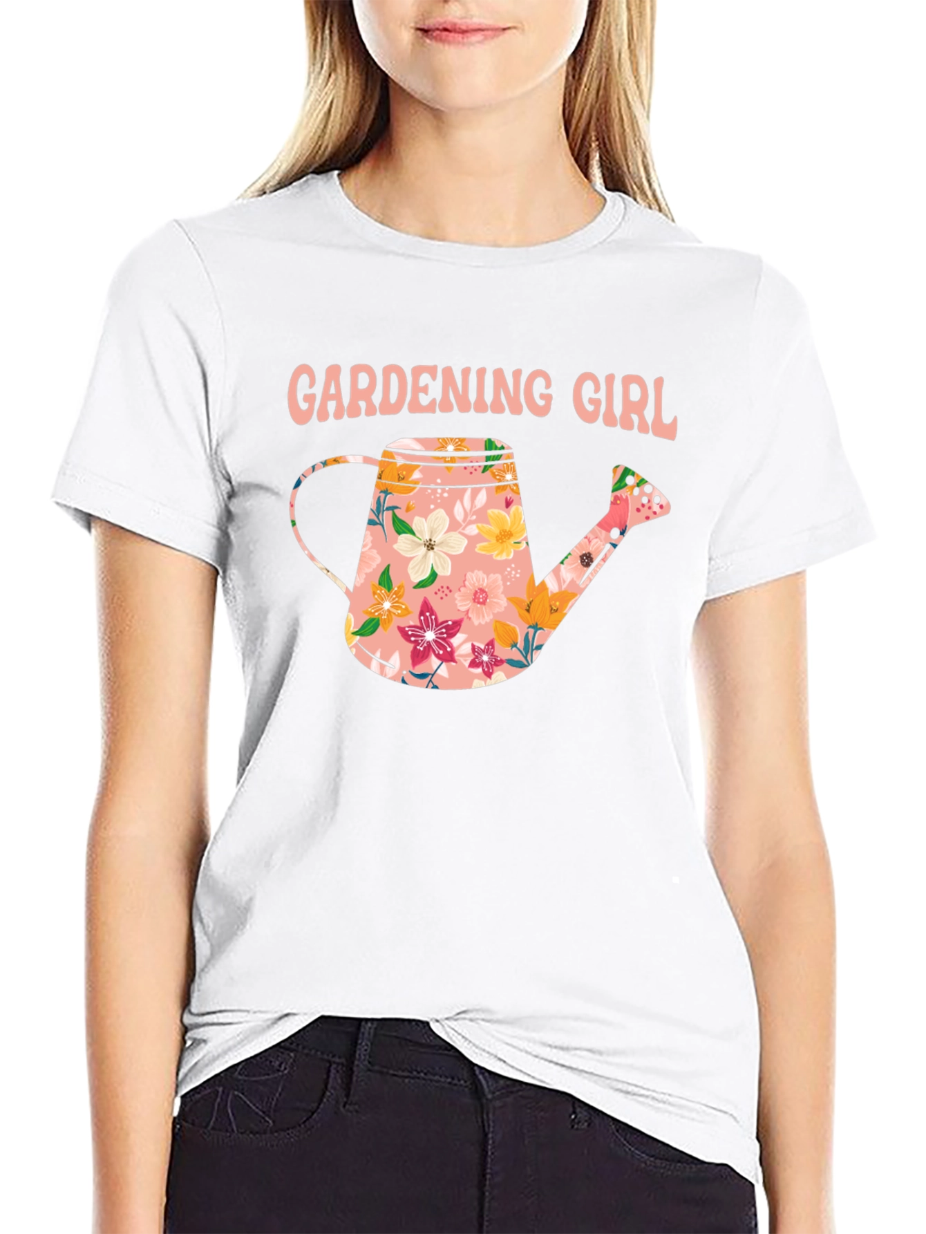 Gardening Girl Floral Watering Can T-Shirt