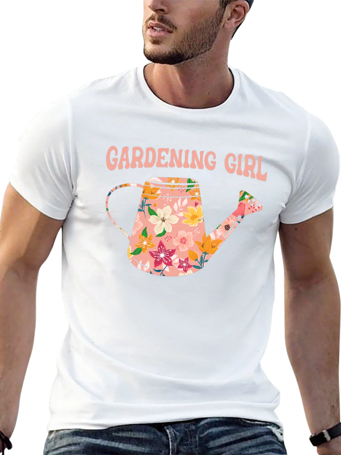 Gardening Girl Floral Watering Can T-Shirt