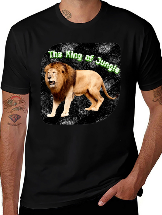 King of the Jungle Lion Graphic Tee - Black