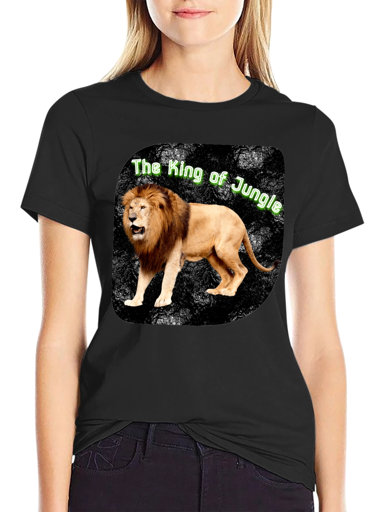 King of the Jungle Lion Graphic Tee - Black