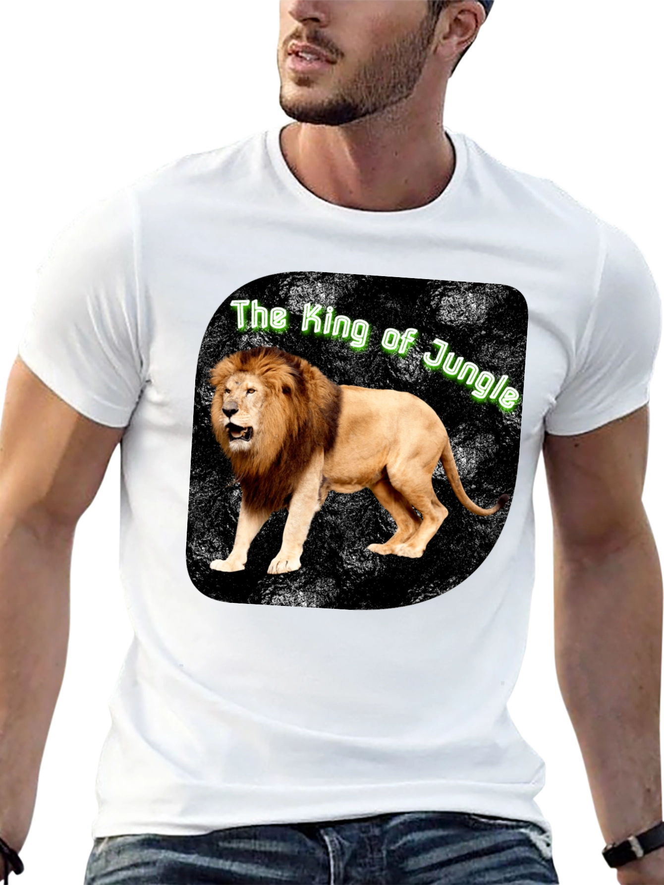King of the Jungle Lion Graphic Tee - Black
