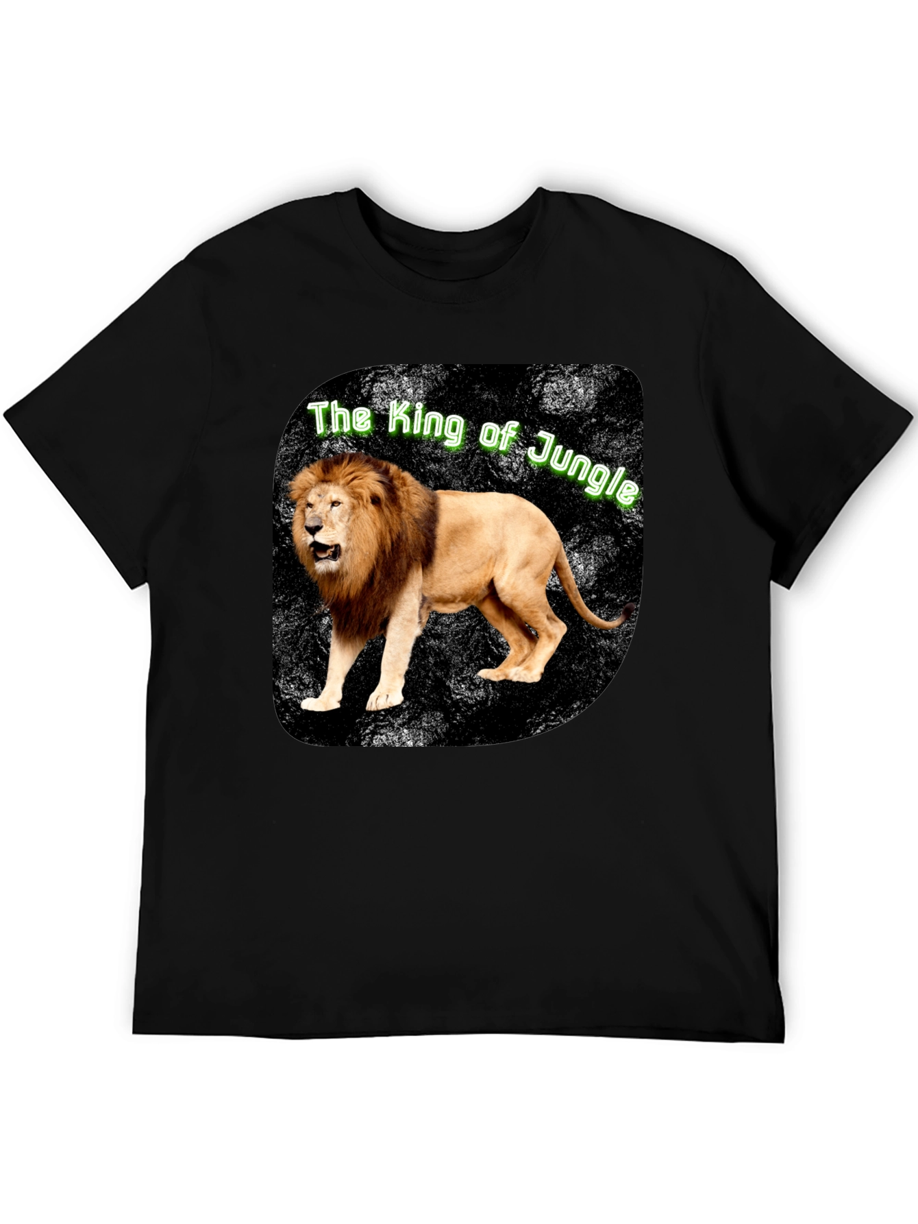 King of the Jungle Lion Graphic Tee - Black