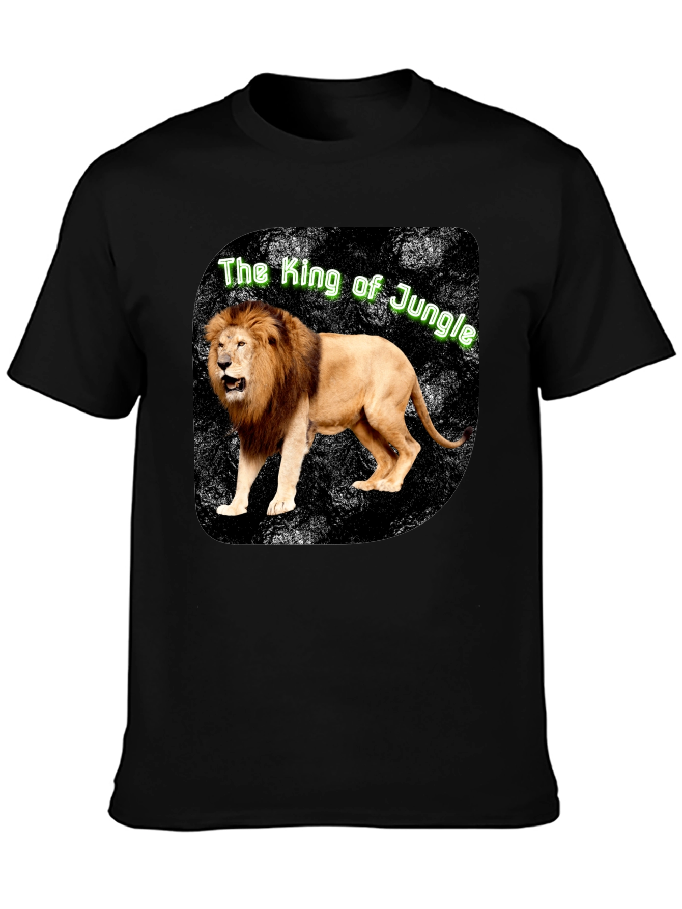 King of the Jungle Lion Graphic Tee - Black