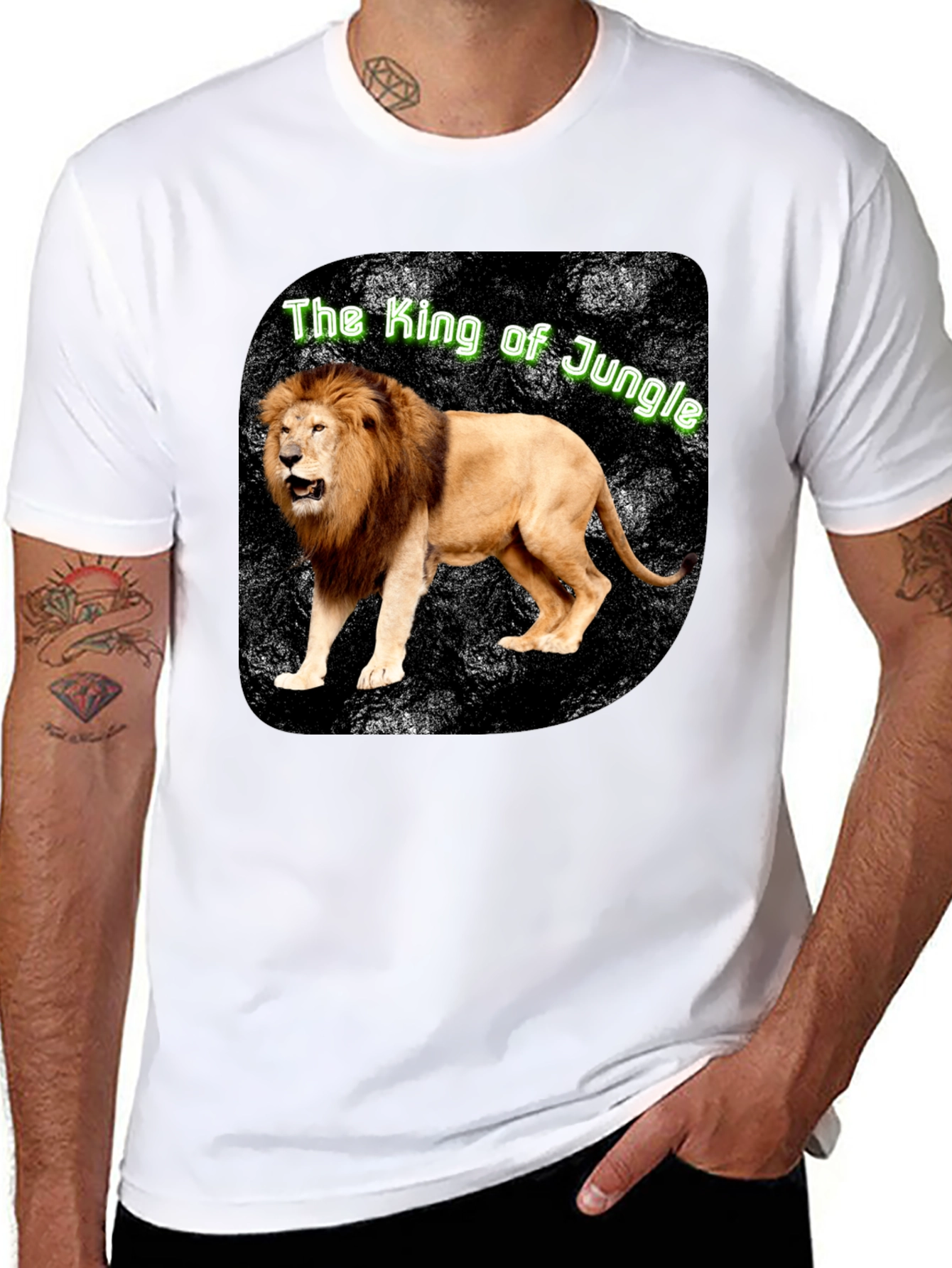 King of the Jungle Lion Graphic Tee - Black