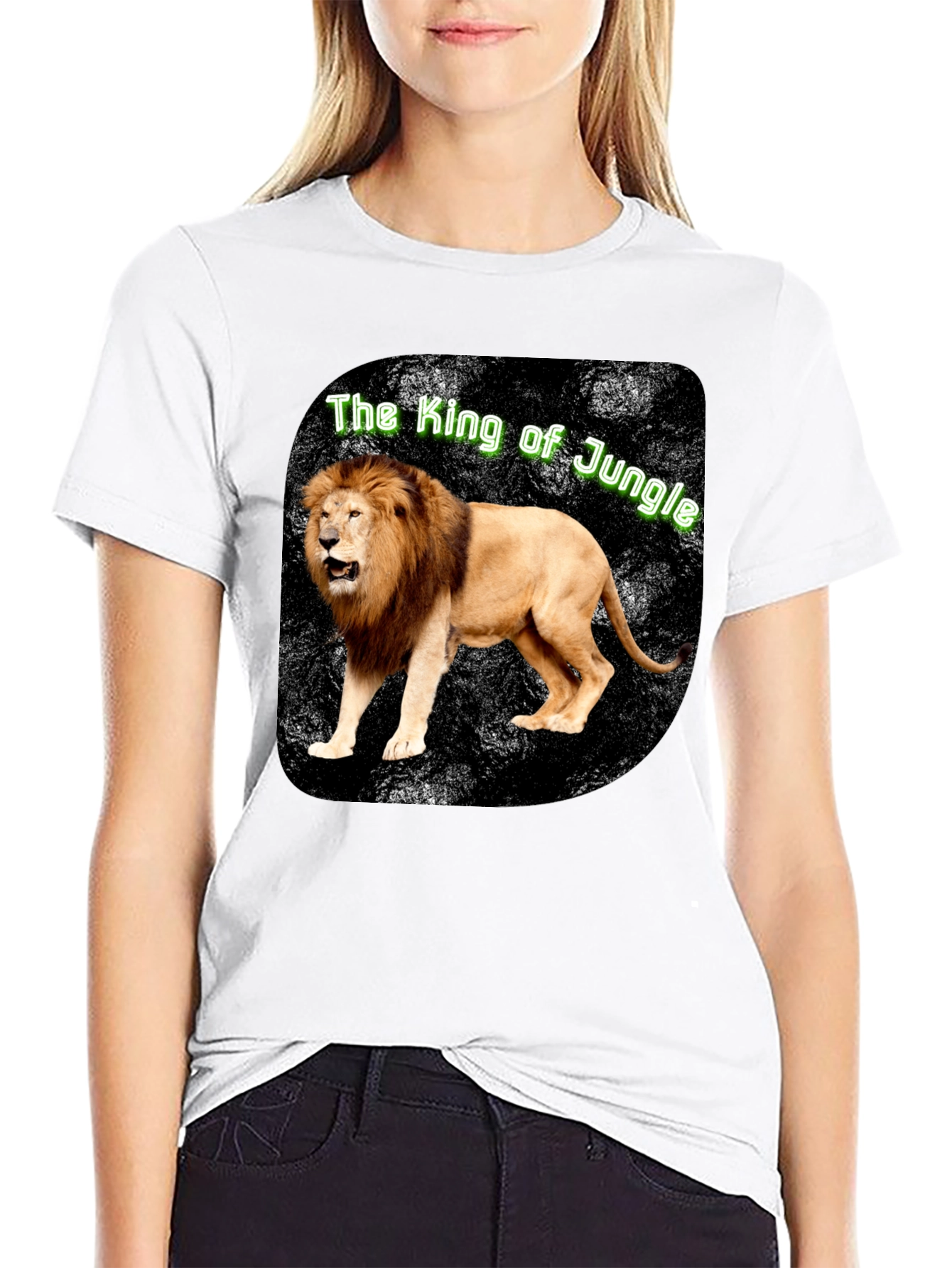 King of the Jungle Lion Graphic Tee - Black