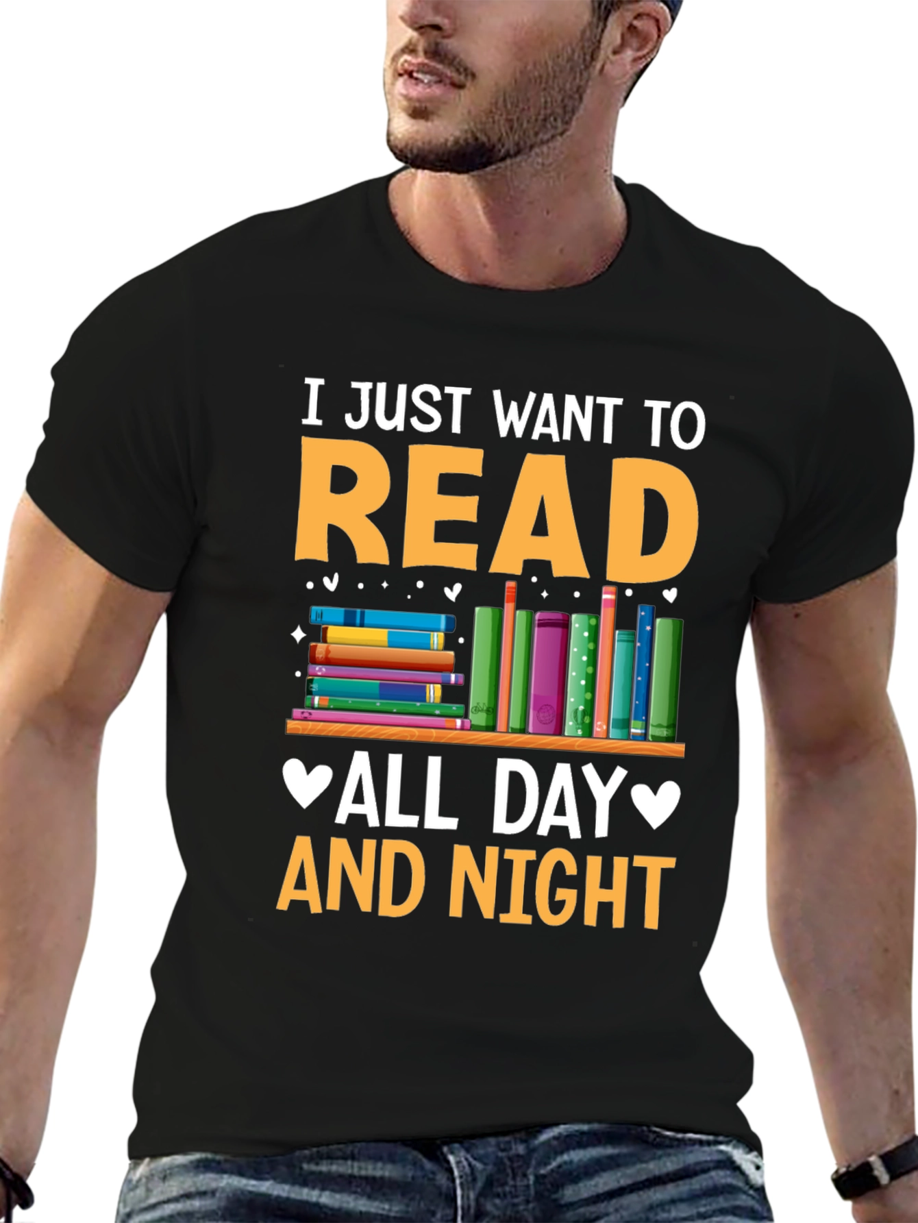 Read All Day and Night Graphic T-Shirt