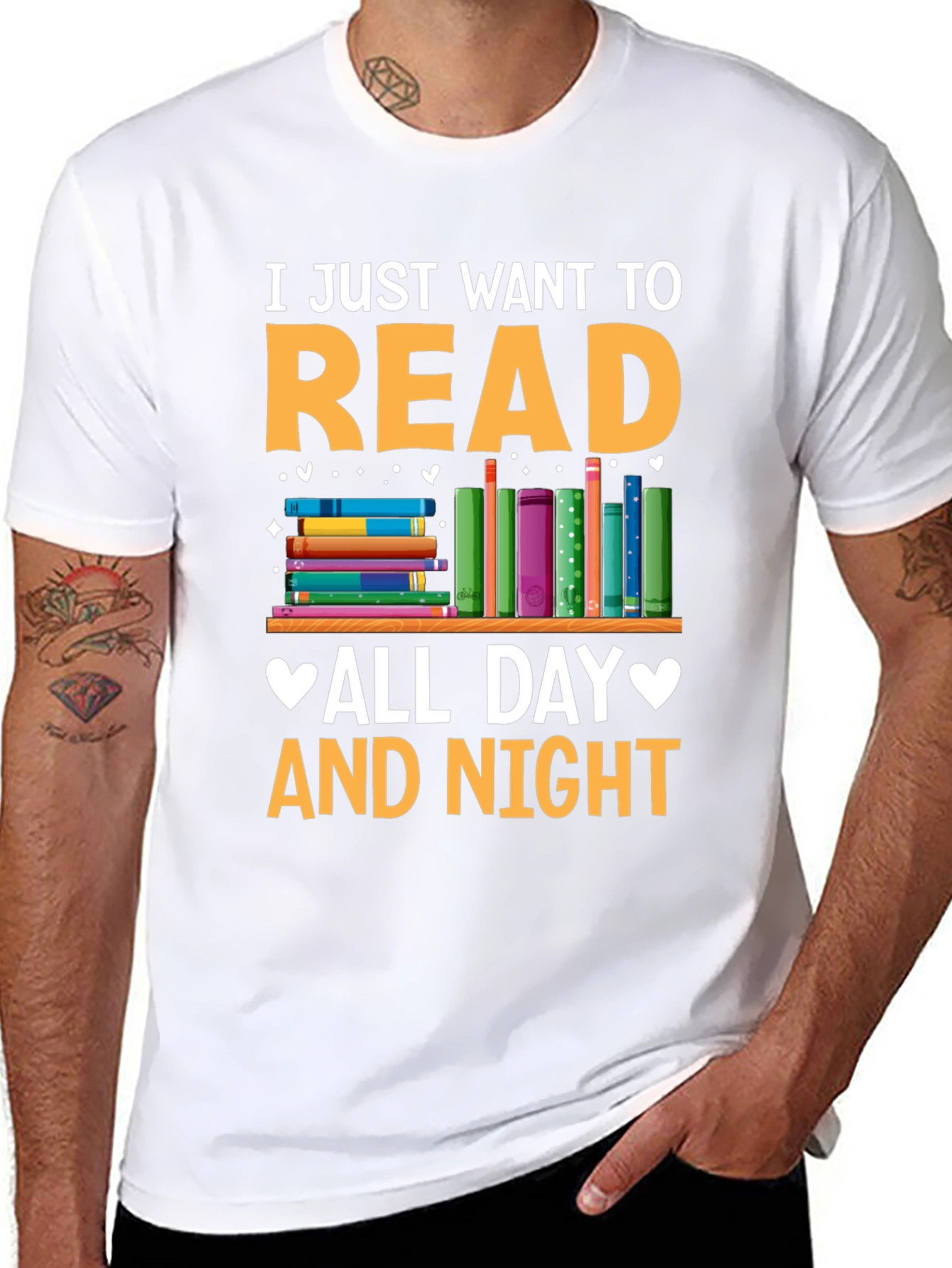 Read All Day and Night Graphic T-Shirt
