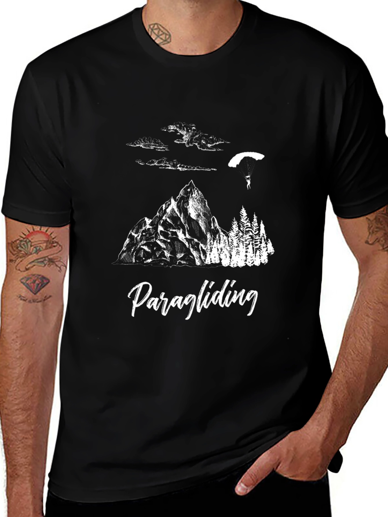 Paragliding Graphic T-Shirt - Mountain Adventure Tee