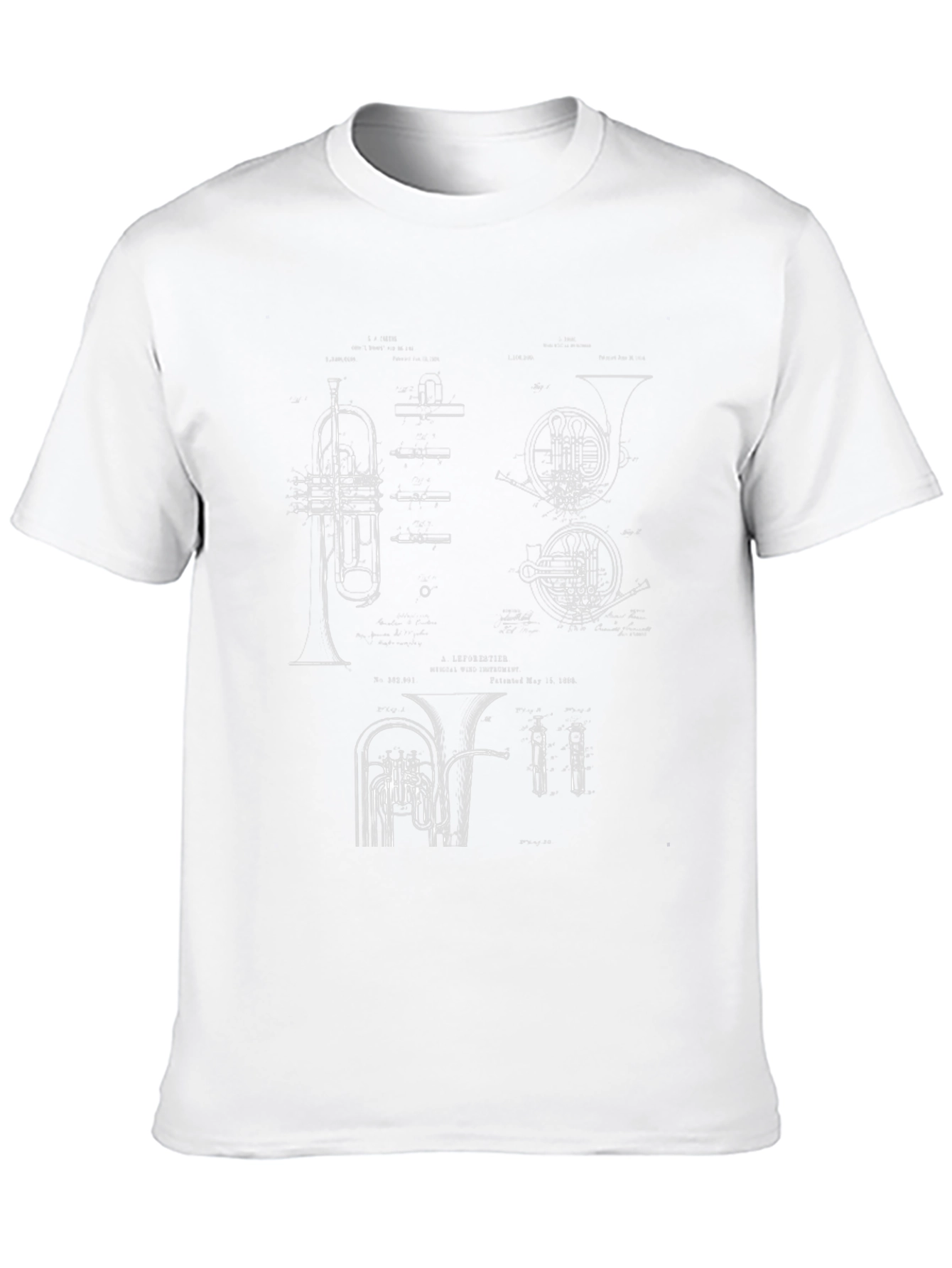 Musical Instrument Blueprint Graphic Tee