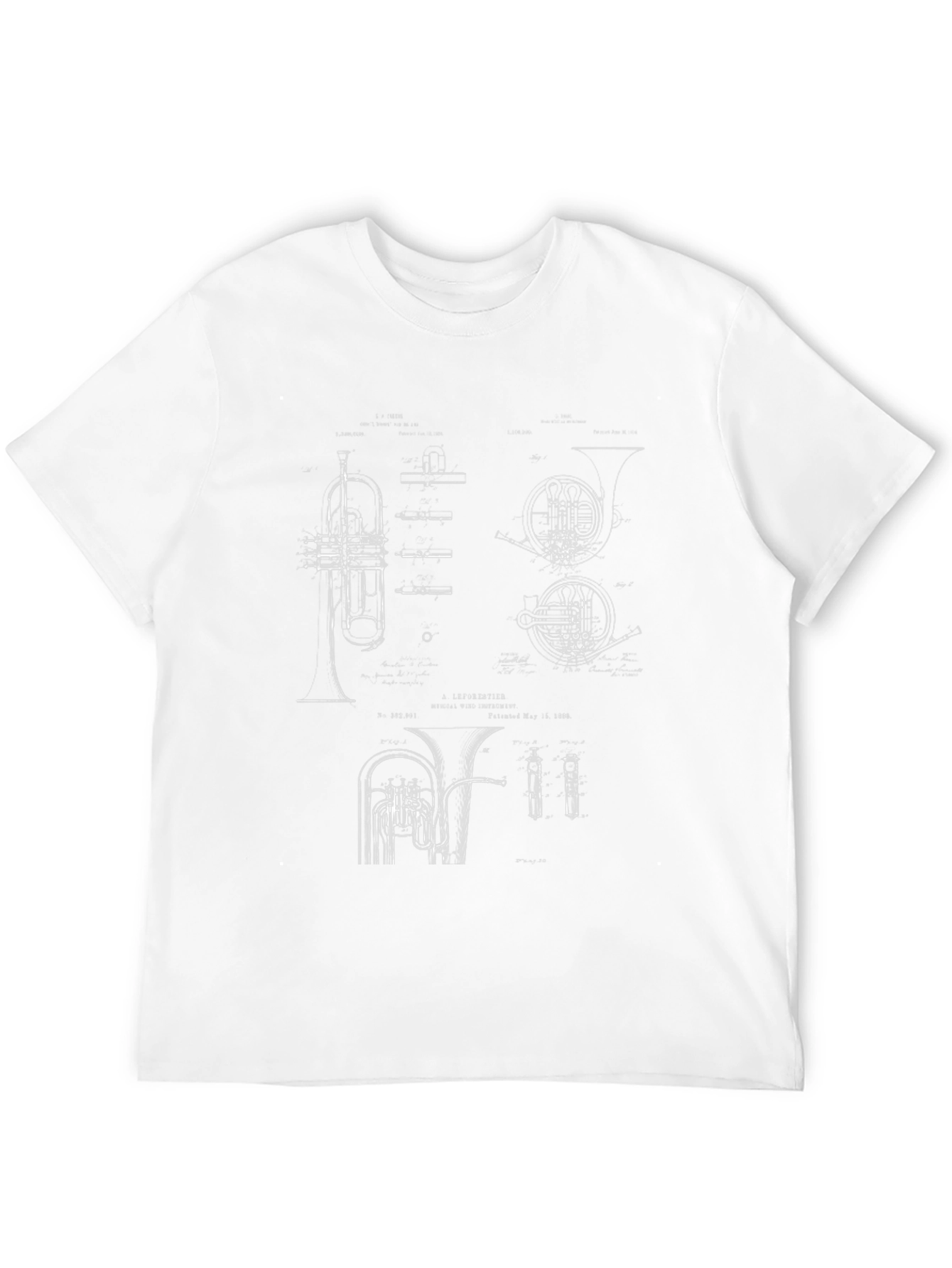 Musical Instrument Blueprint Graphic Tee