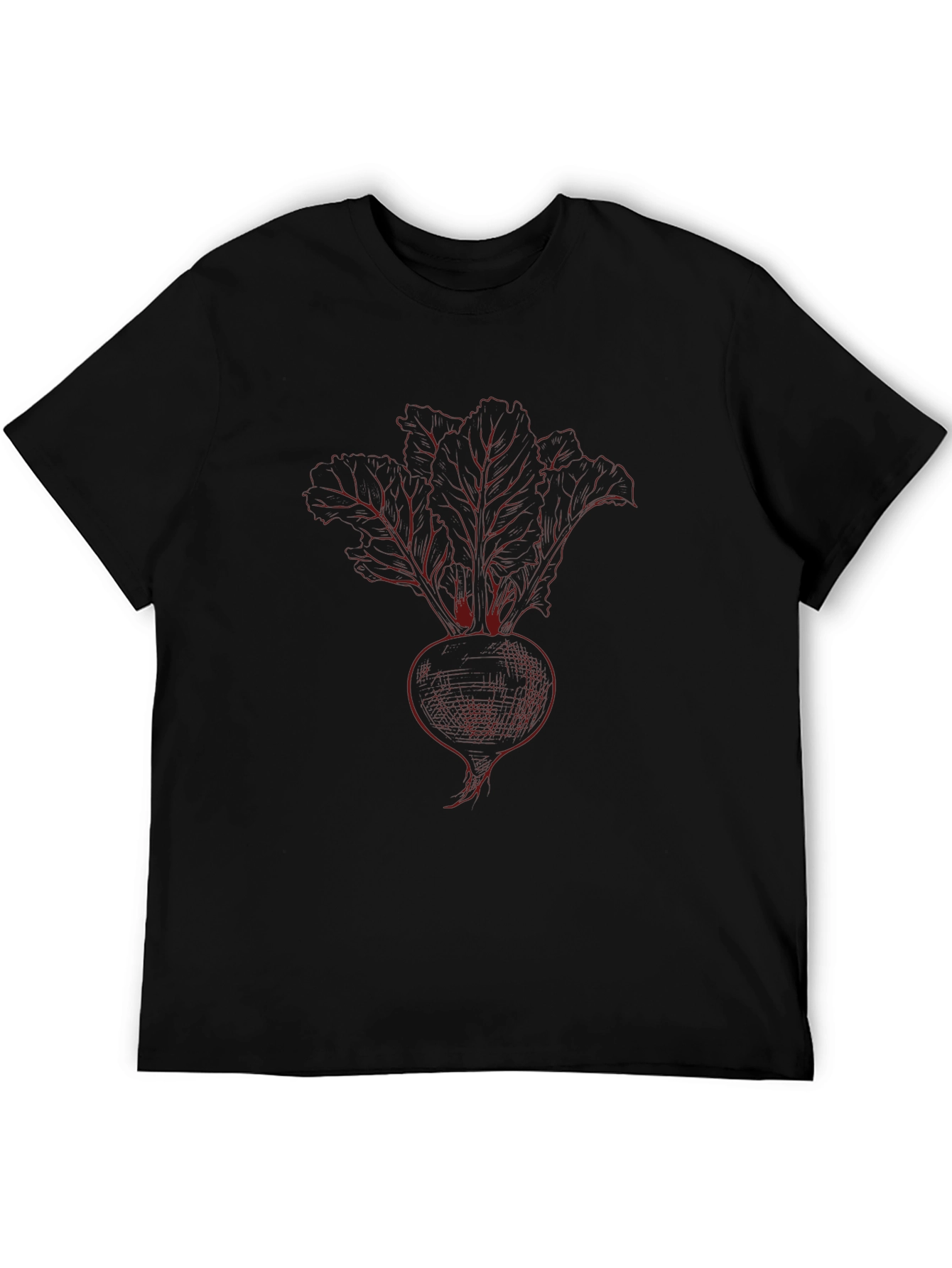 Beetroot Sketch Graphic Tee - Black Cotton T-Shirt