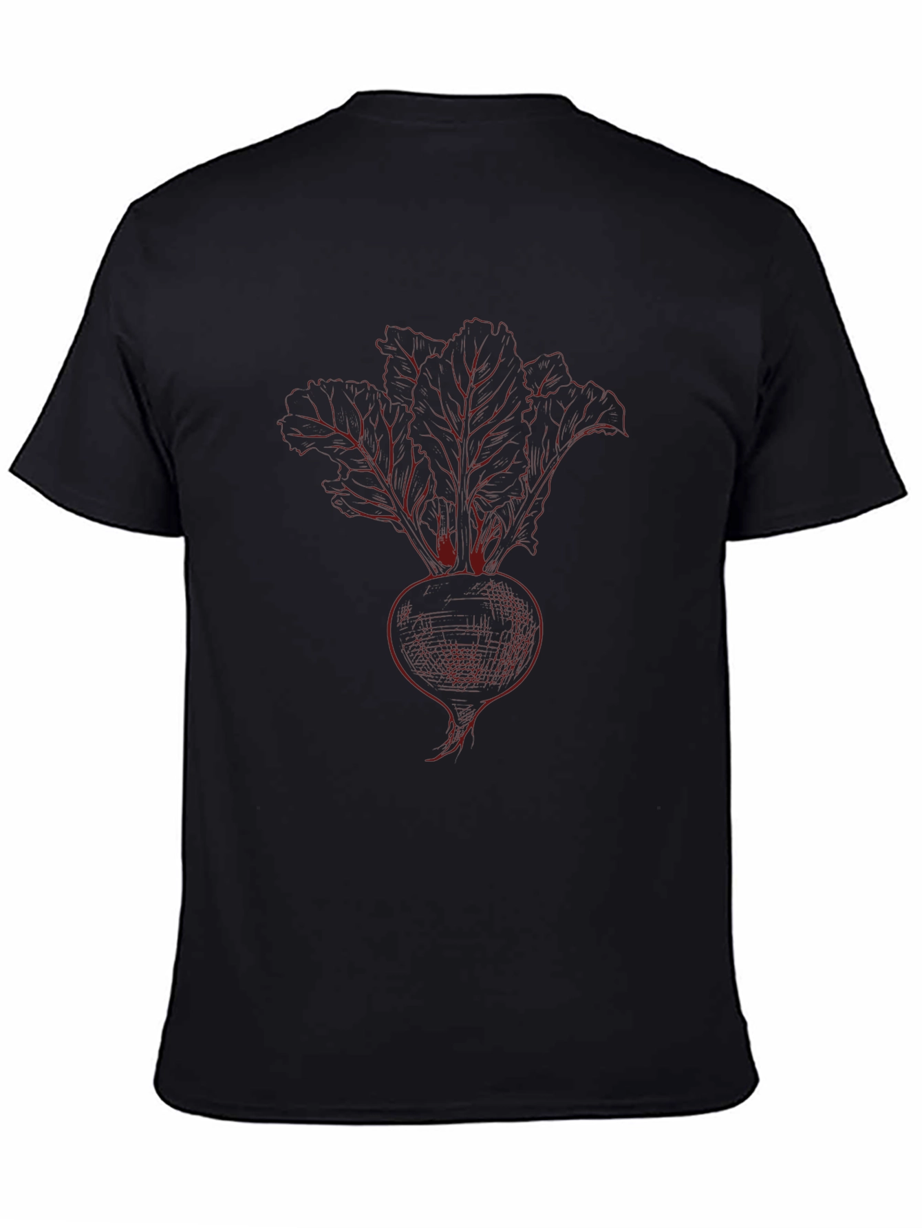 Beetroot Sketch Graphic Tee - Black Cotton T-Shirt