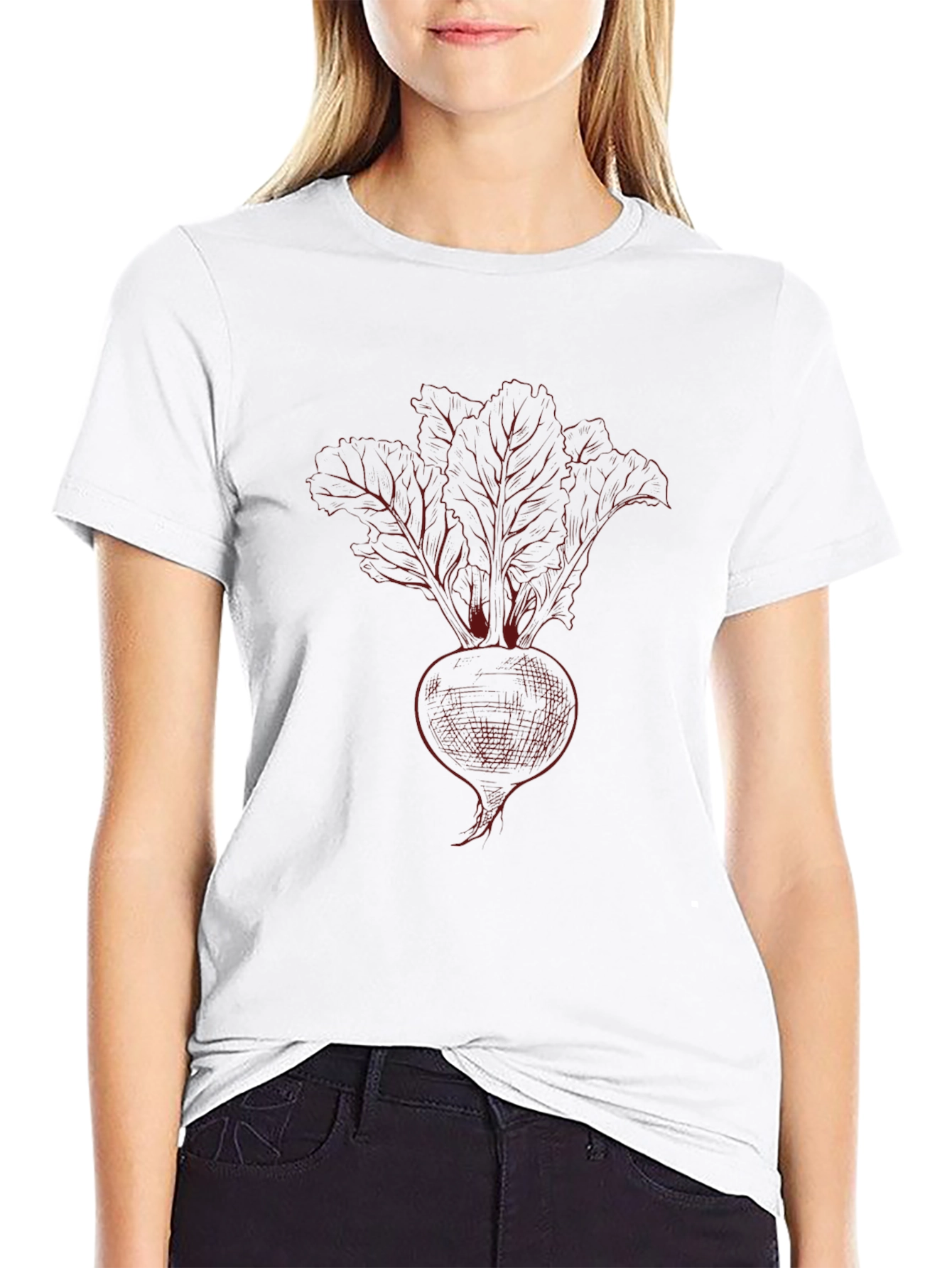 Beetroot Sketch Graphic Tee - Black Cotton T-Shirt