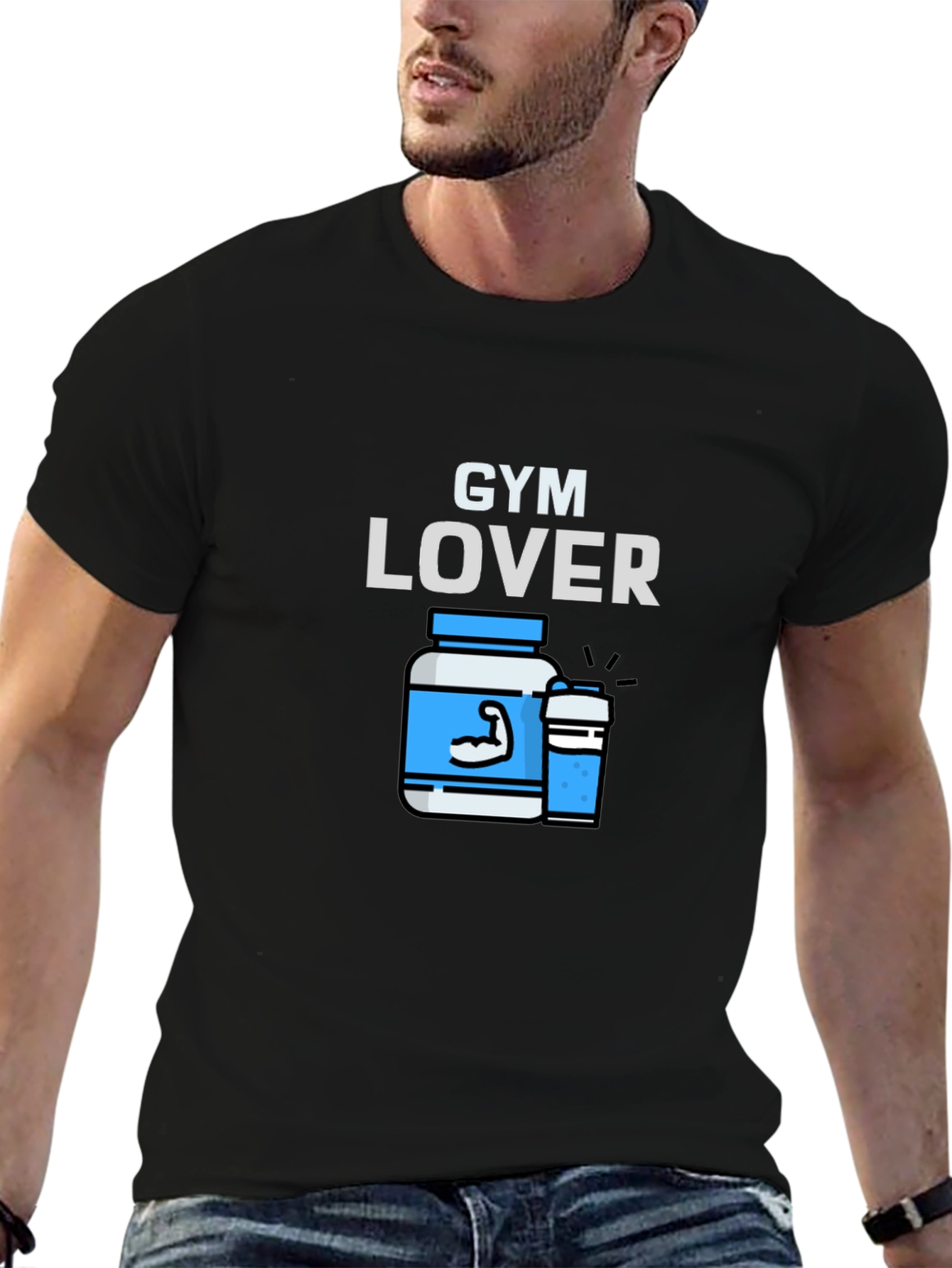 Gym Lover Graphic T-Shirt Black