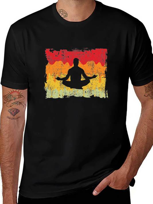Yoga Pose Graphic T-Shirt - Mens Black Tee