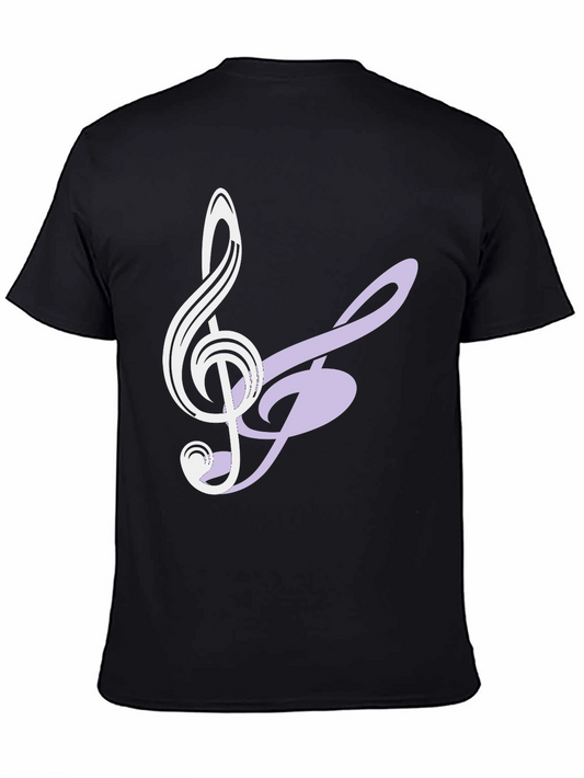 Musical Note Graphic Tee - Trendy Black T-Shirt