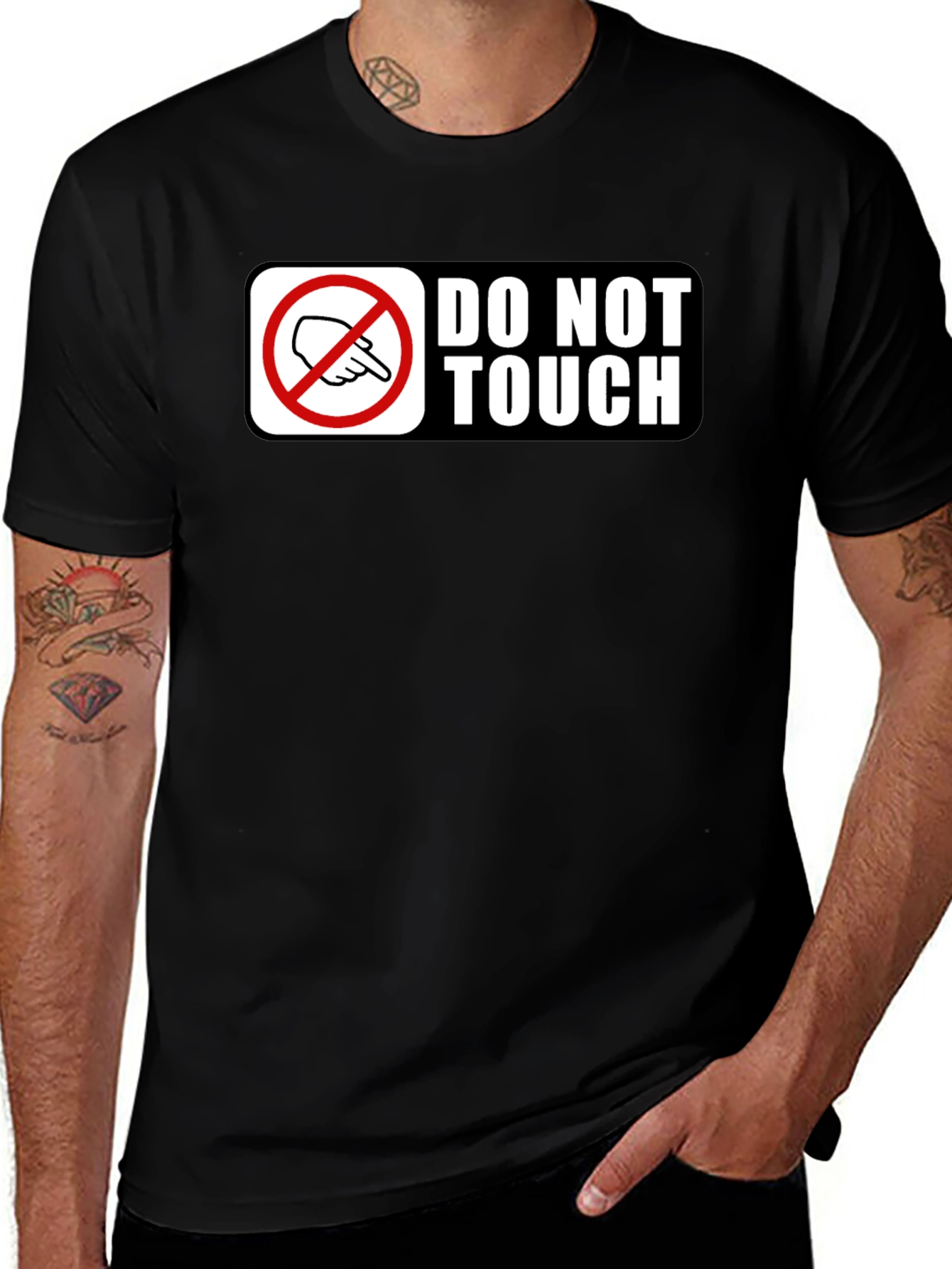 Do Not Touch Novelty Graphic Tee - Black