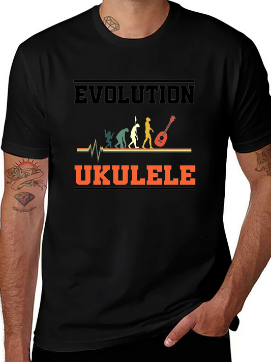 Evolution Ukulele T-Shirt Funny Music Lover Tee