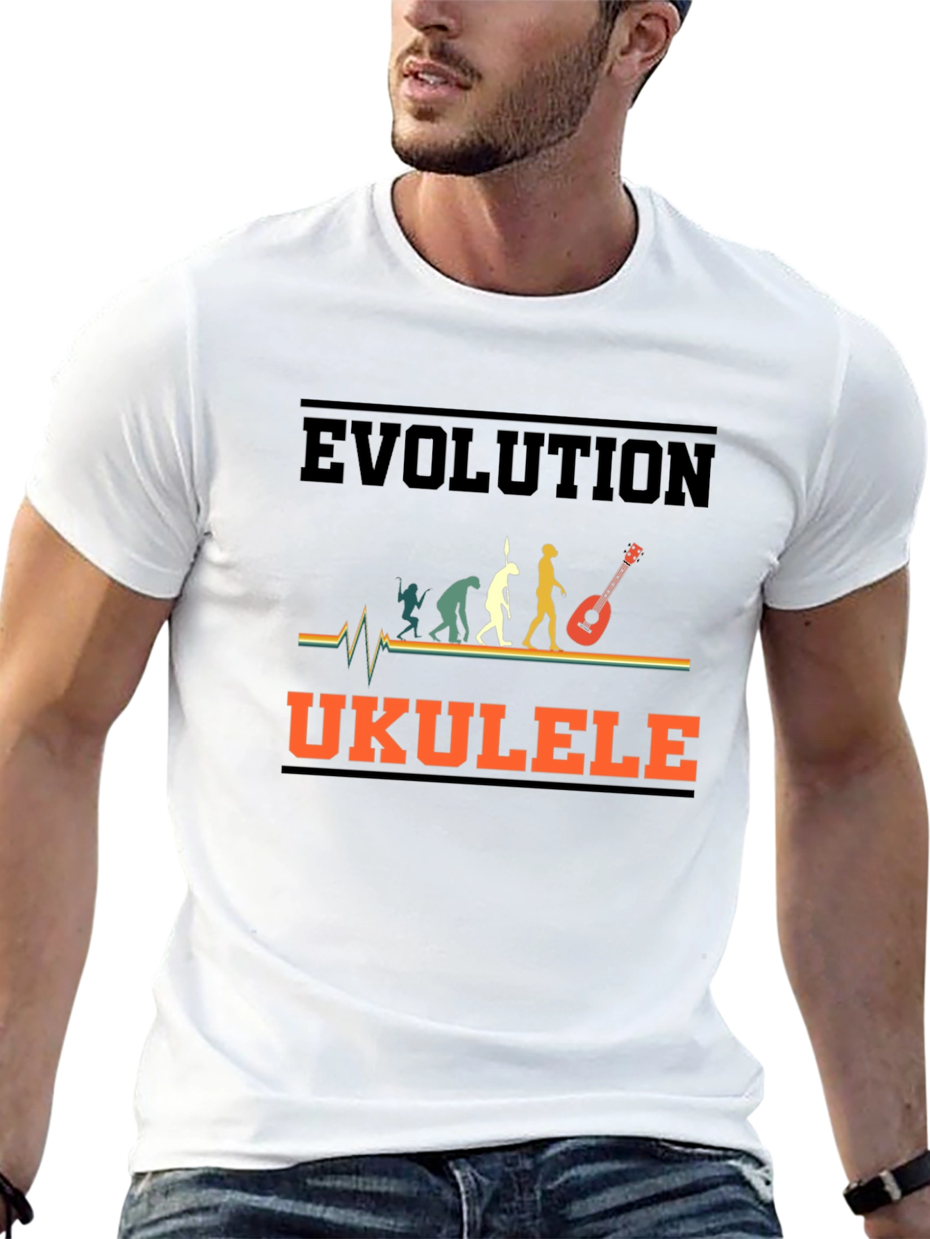 Evolution Ukulele T-Shirt Funny Music Lover Tee