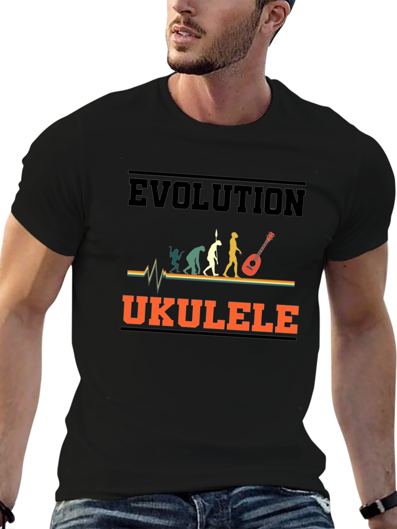 Evolution Ukulele T-Shirt Funny Music Lover Tee