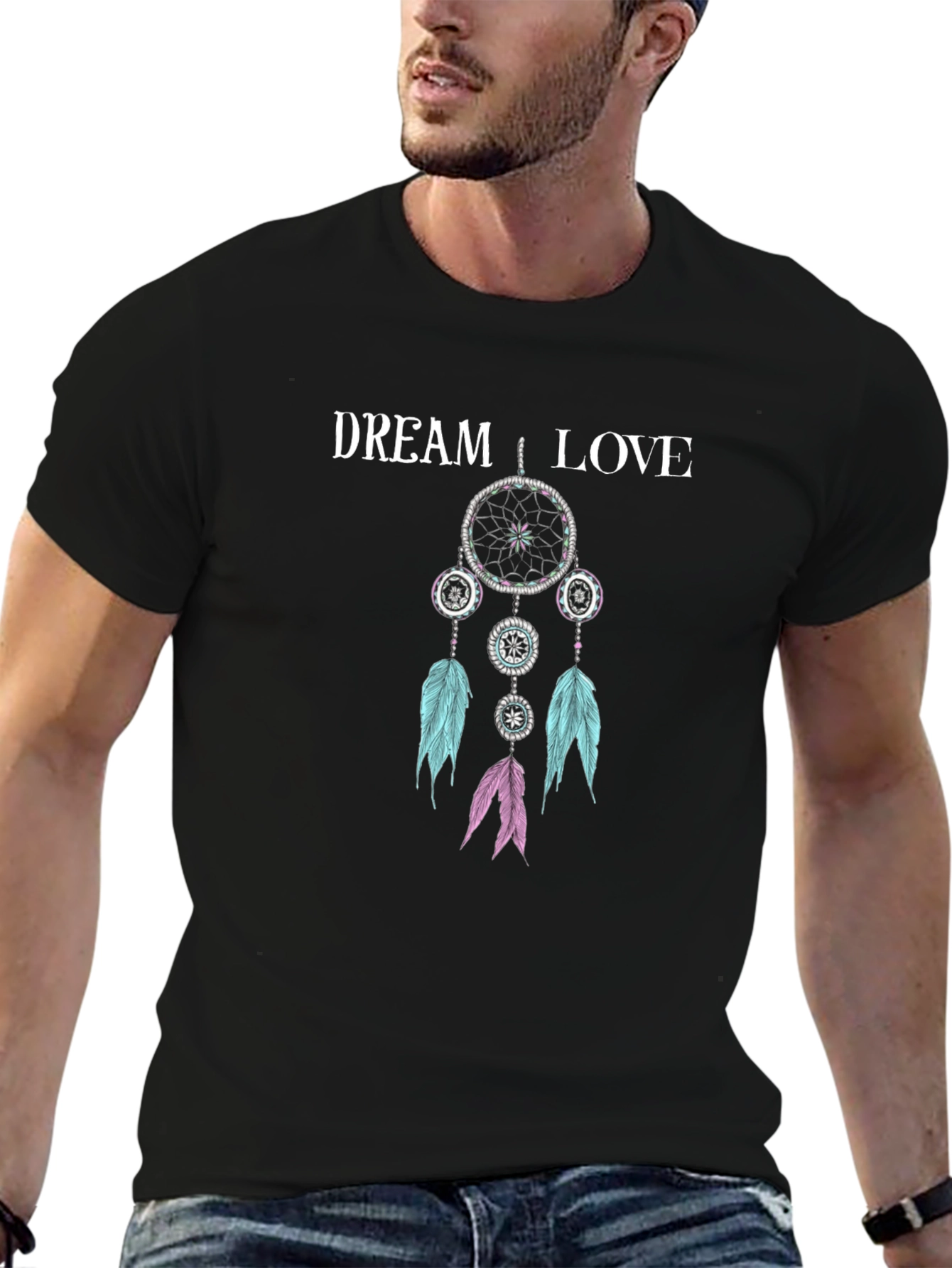 Dream Love T-Shirt - Black Cotton Blend