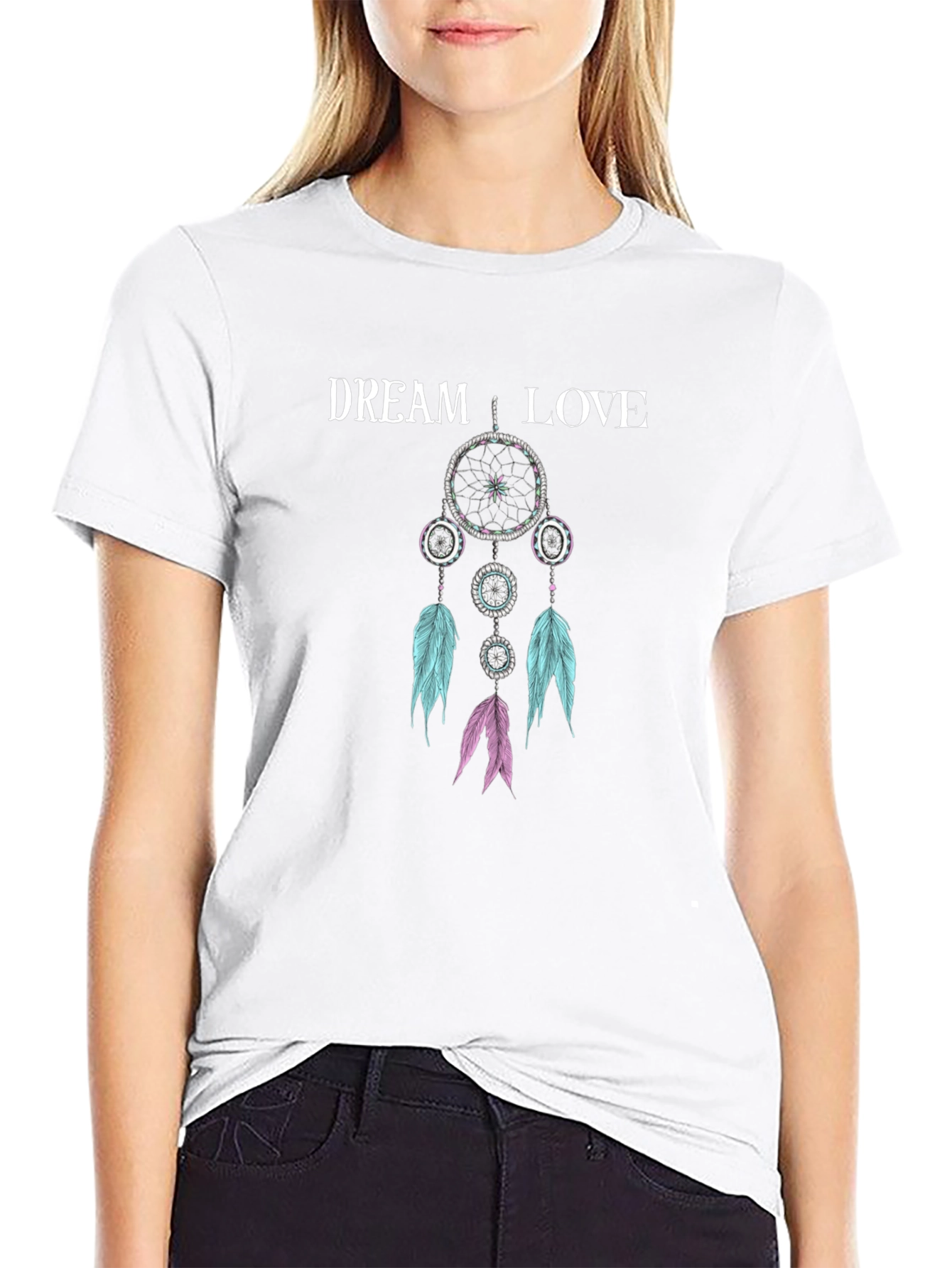 Dream Love T-Shirt - Black Cotton Blend