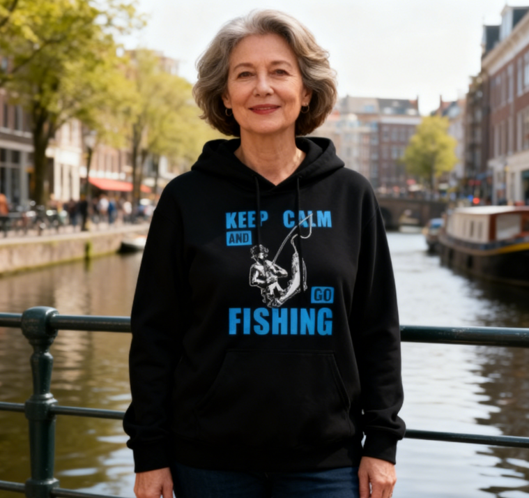 Angler’s Statement Fishing Rod Design Hoodie
