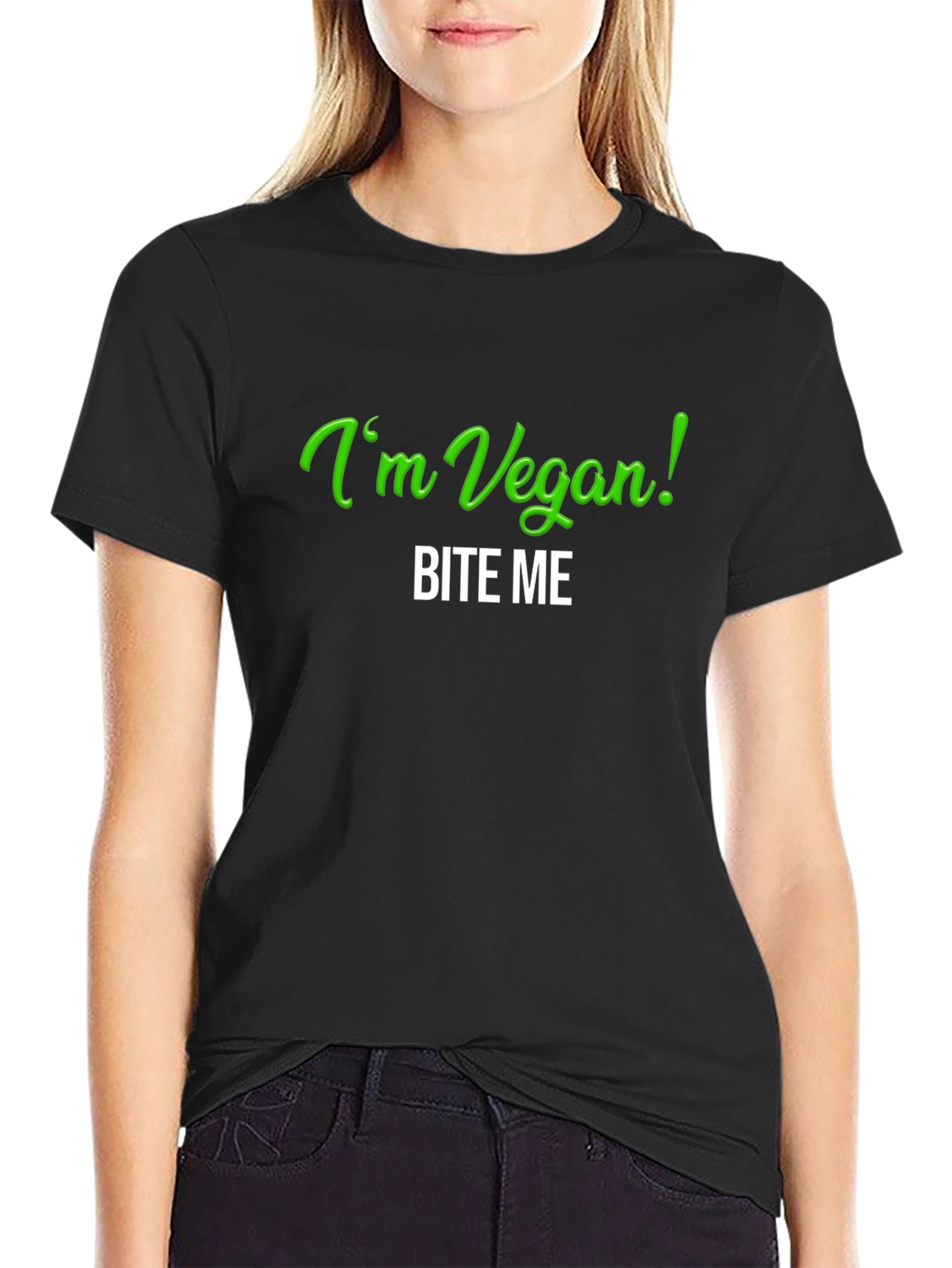 Vegan Bite Me T-Shirt - Black Tee