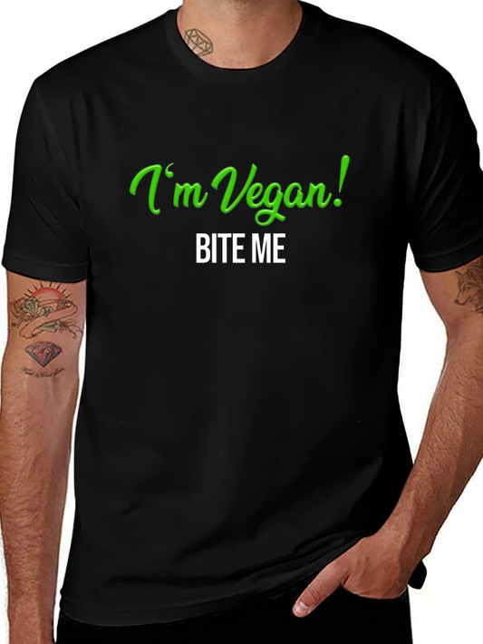 Vegan Bite Me T-Shirt - Black Tee