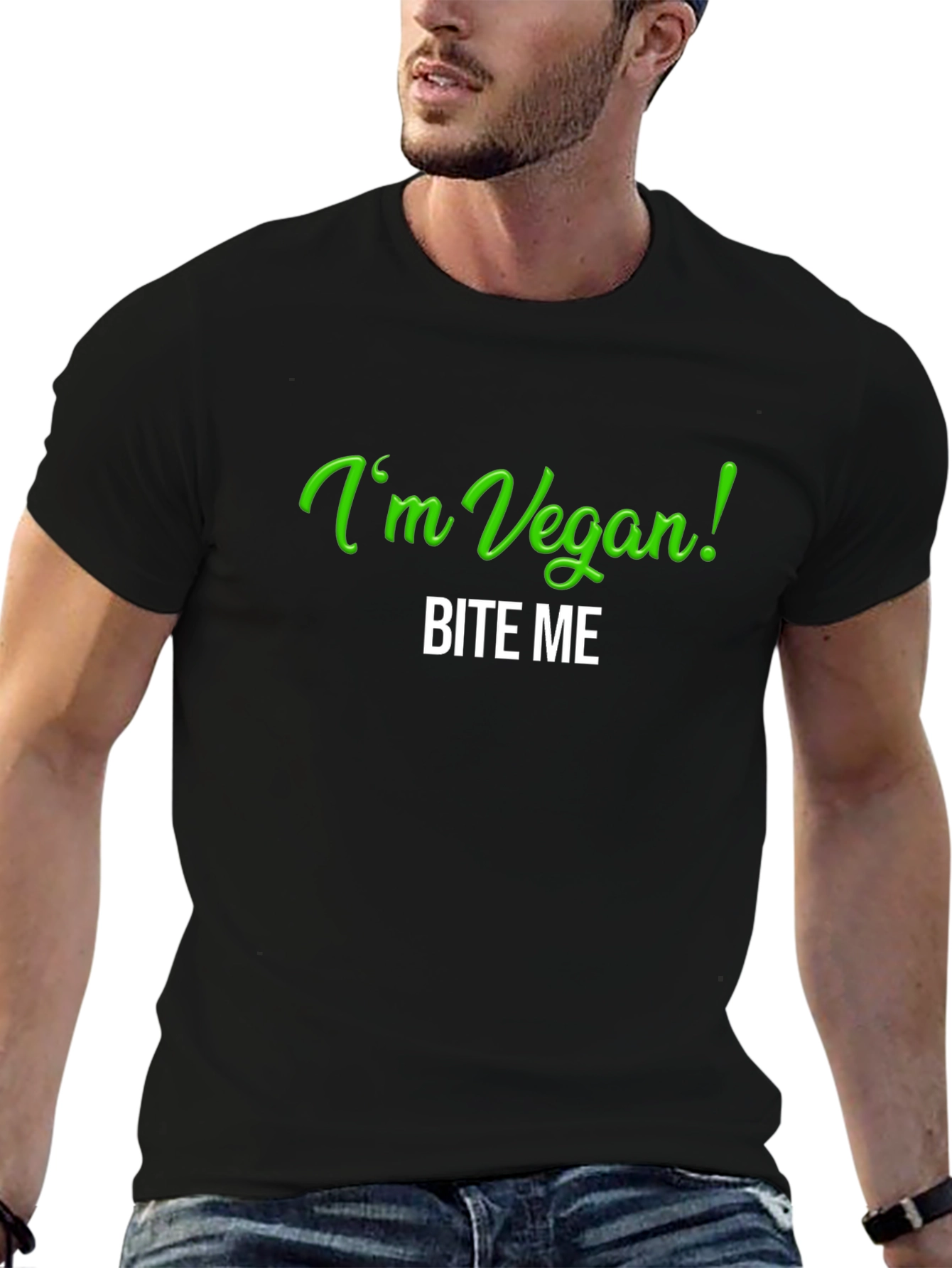 Vegan Bite Me T-Shirt - Black Tee