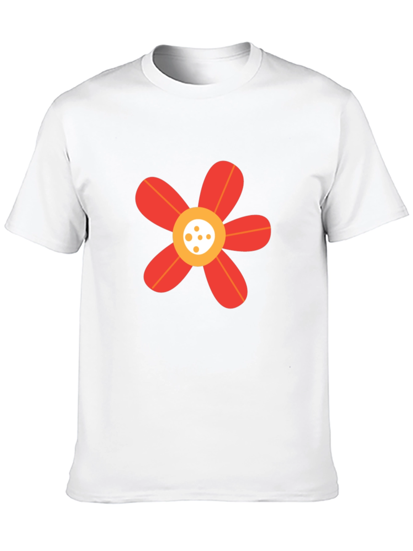 Black T-Shirt with Red Flower Graphic