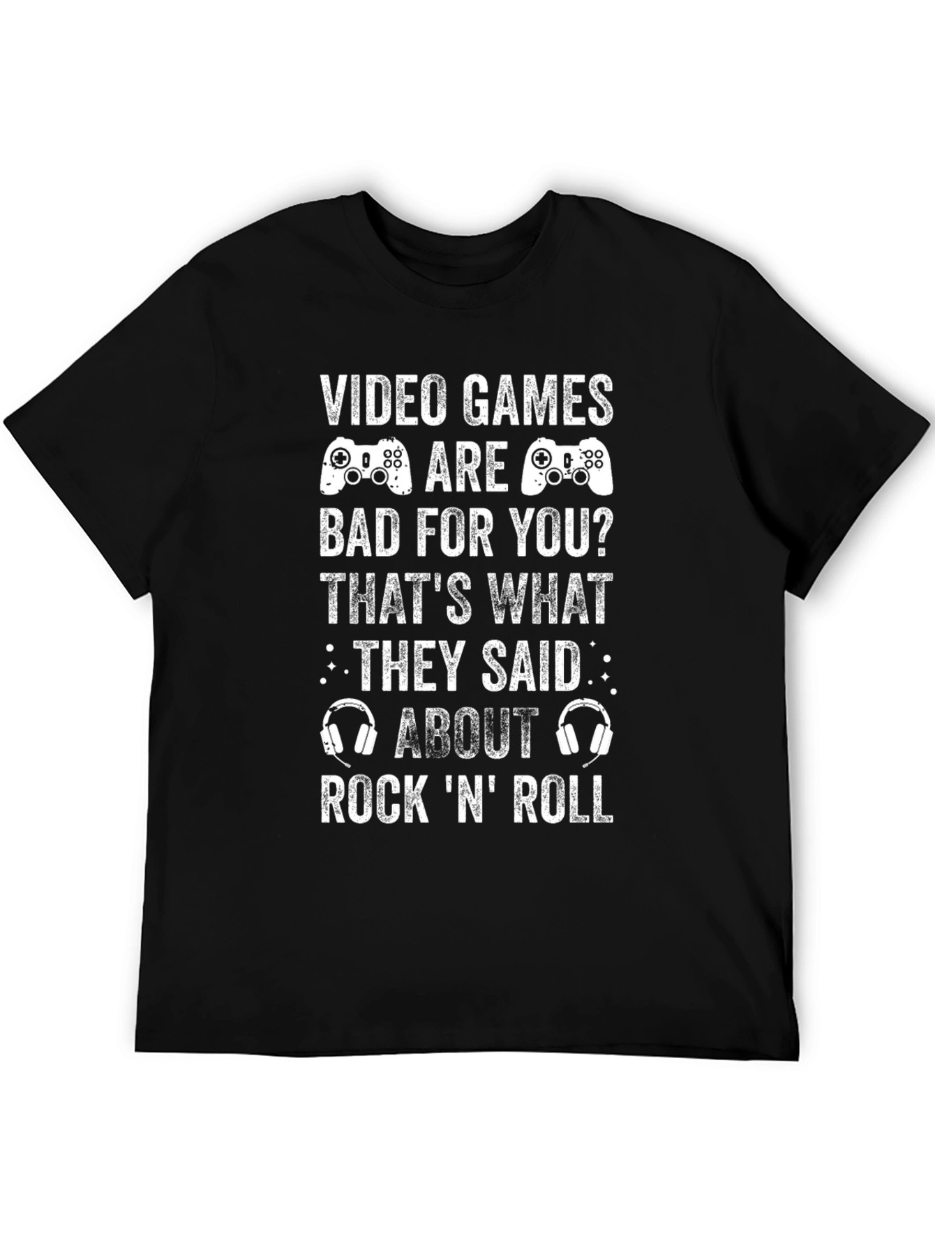Video Games Rock N Roll Graphic T-Shirt