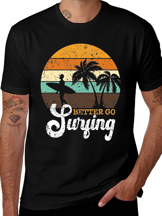 Retro Surfing T-Shirt - Beach Vibes