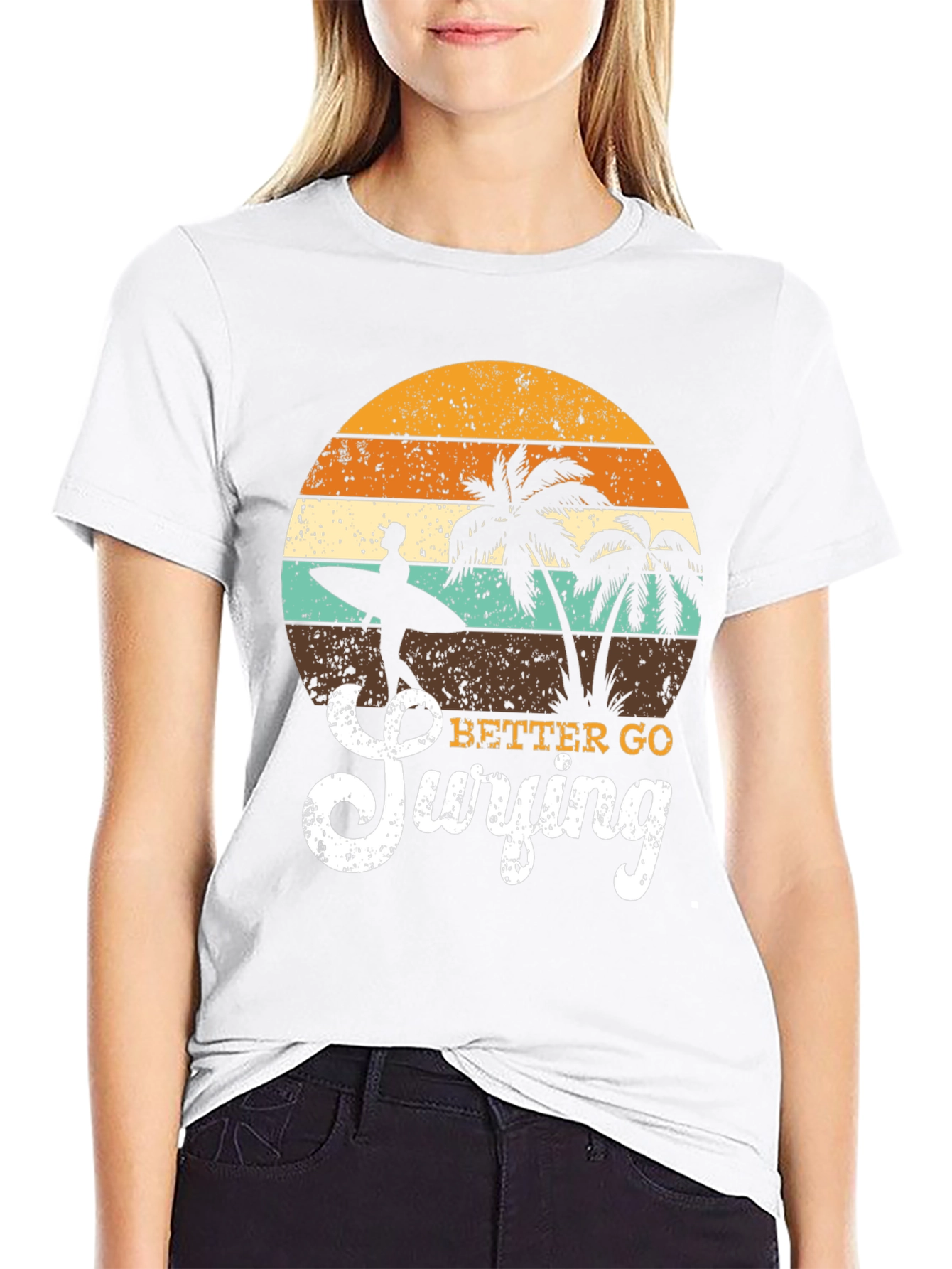 Retro Surfing T-Shirt - Beach Vibes