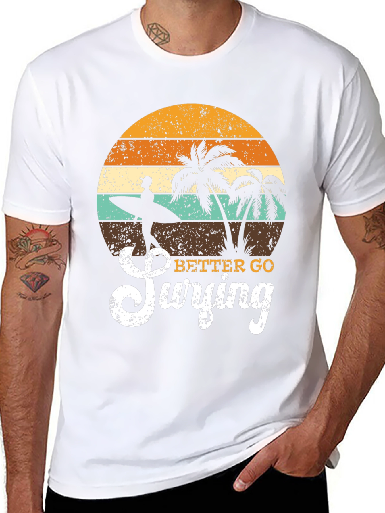 Retro Surfing T-Shirt - Beach Vibes