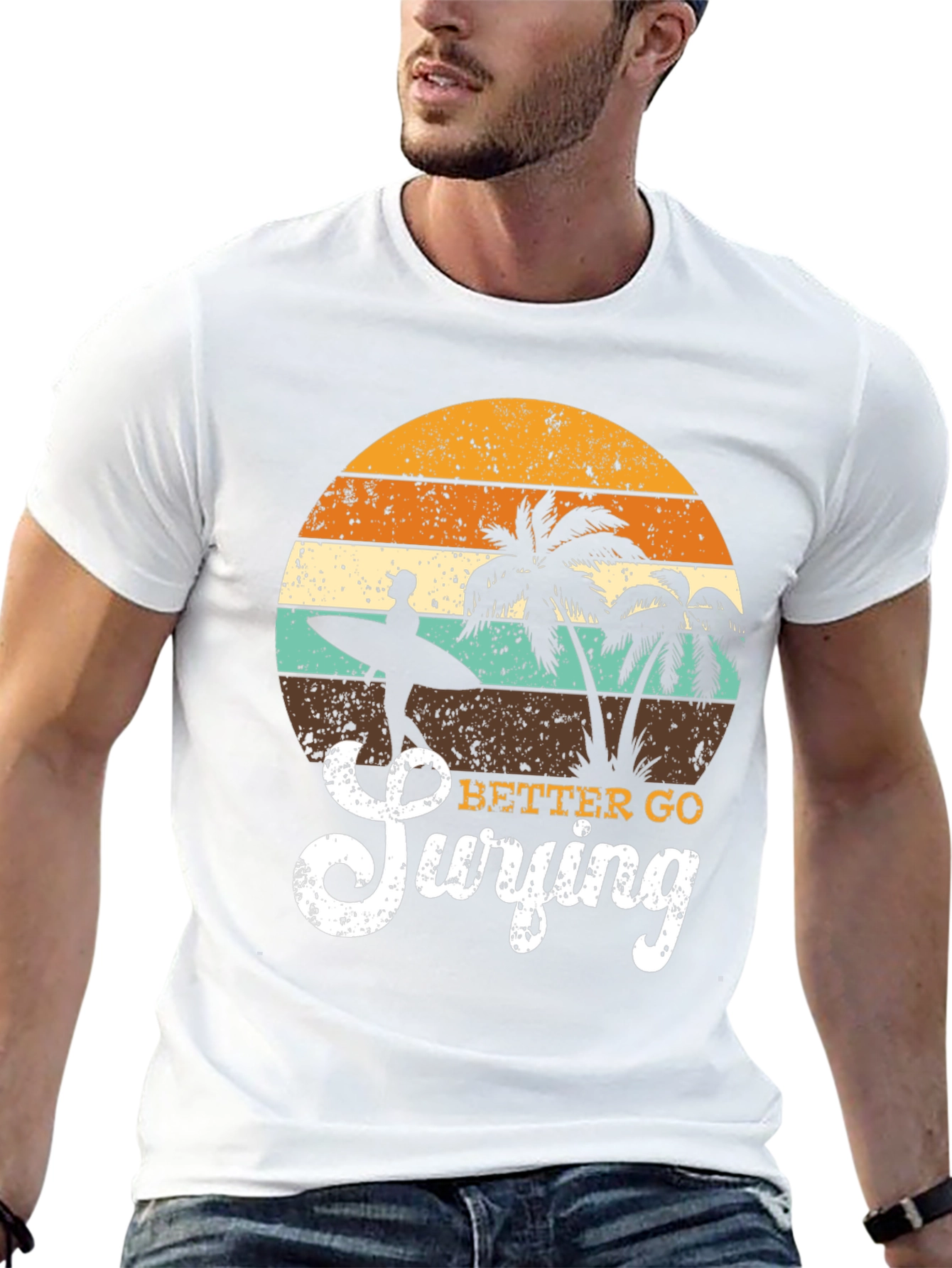 Retro Surfing T-Shirt - Beach Vibes