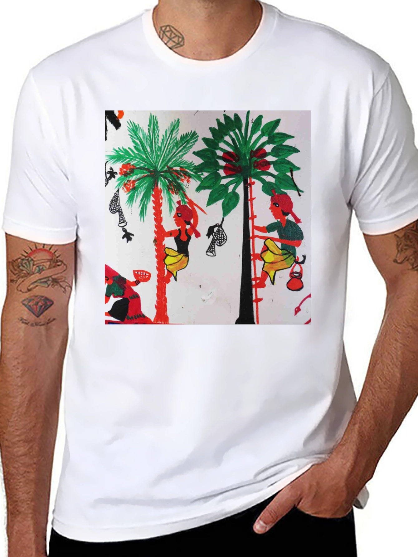 Artistic Print Black T-Shirt